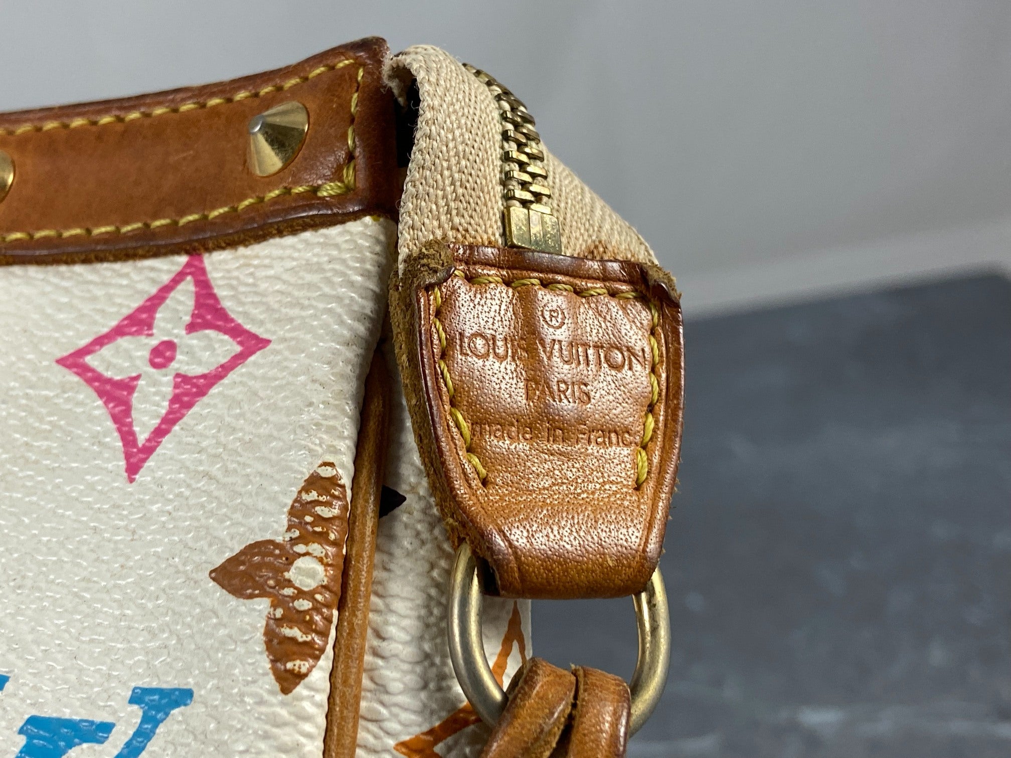 Louis Vuitton Takashi Murakami Multicolor Pochette Accessoires White