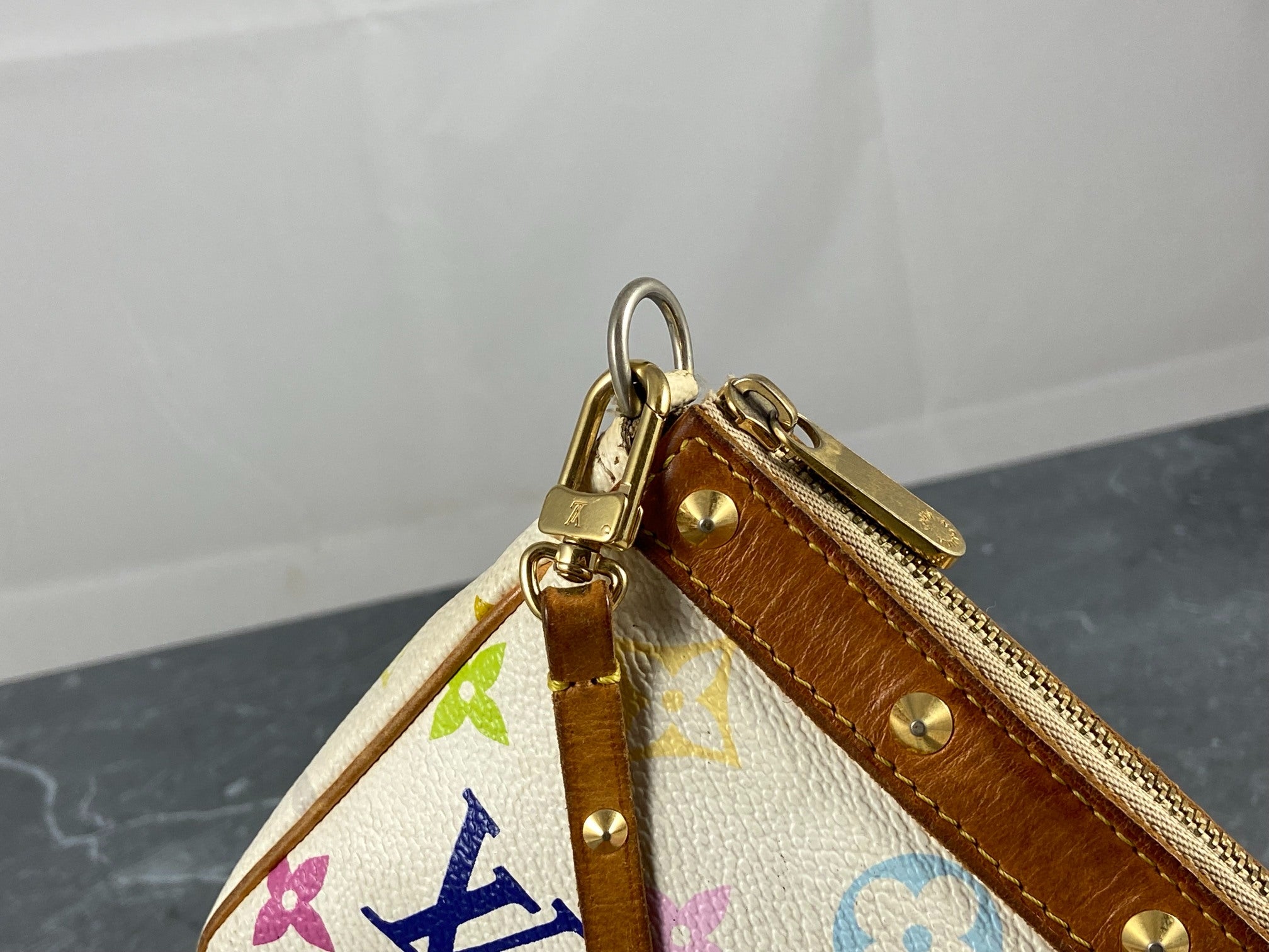 Louis Vuitton Takashi Murakami Multicolor Pochette Accessoires White