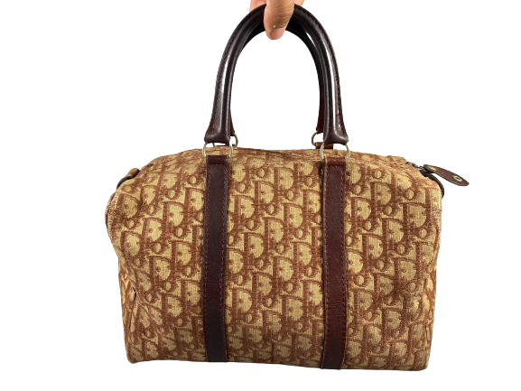 Christian Dior Bowling Bag Brown Trotter Monogram
