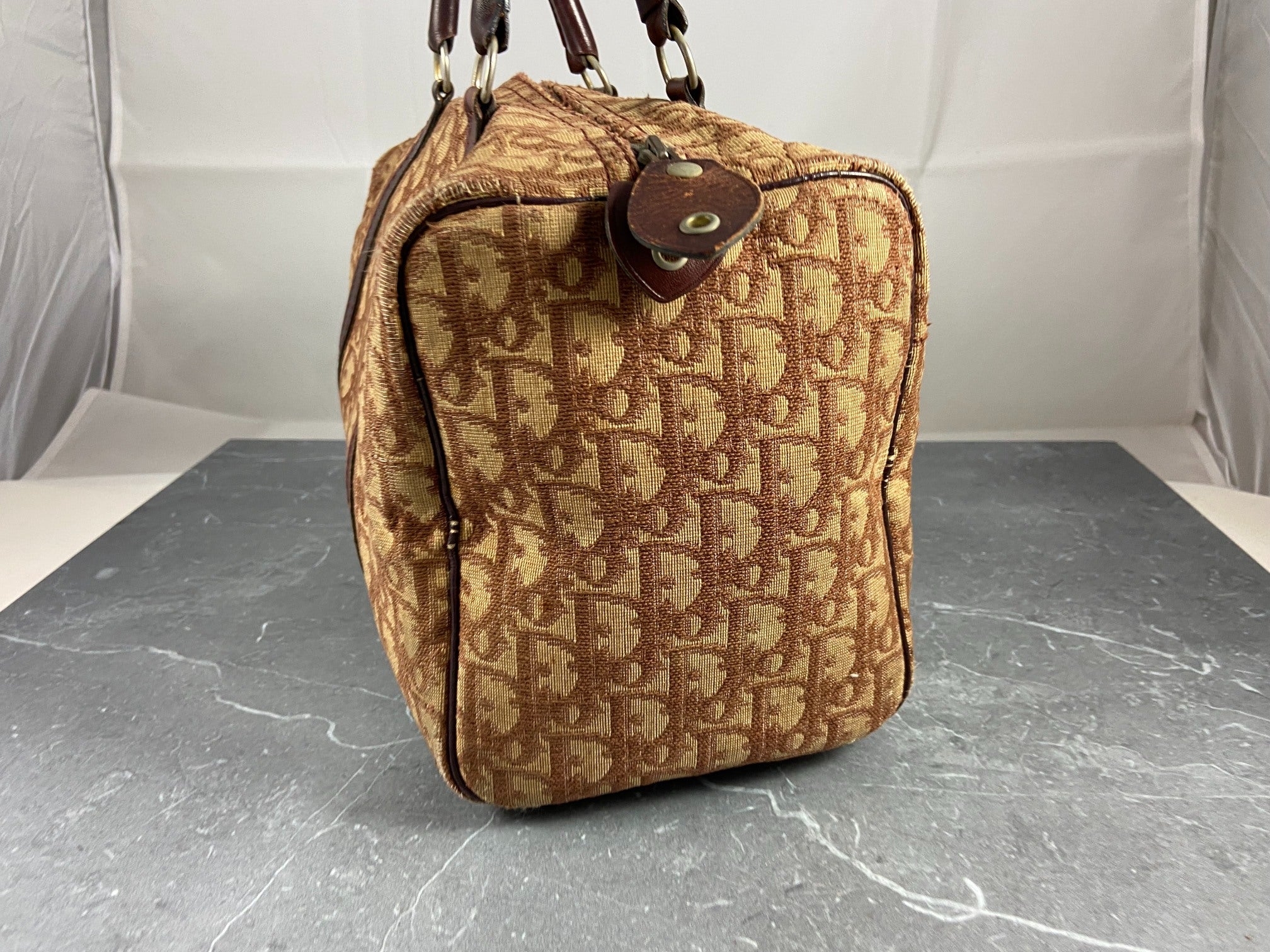 Christian Dior Bowling Bag Brown Trotter Monogram