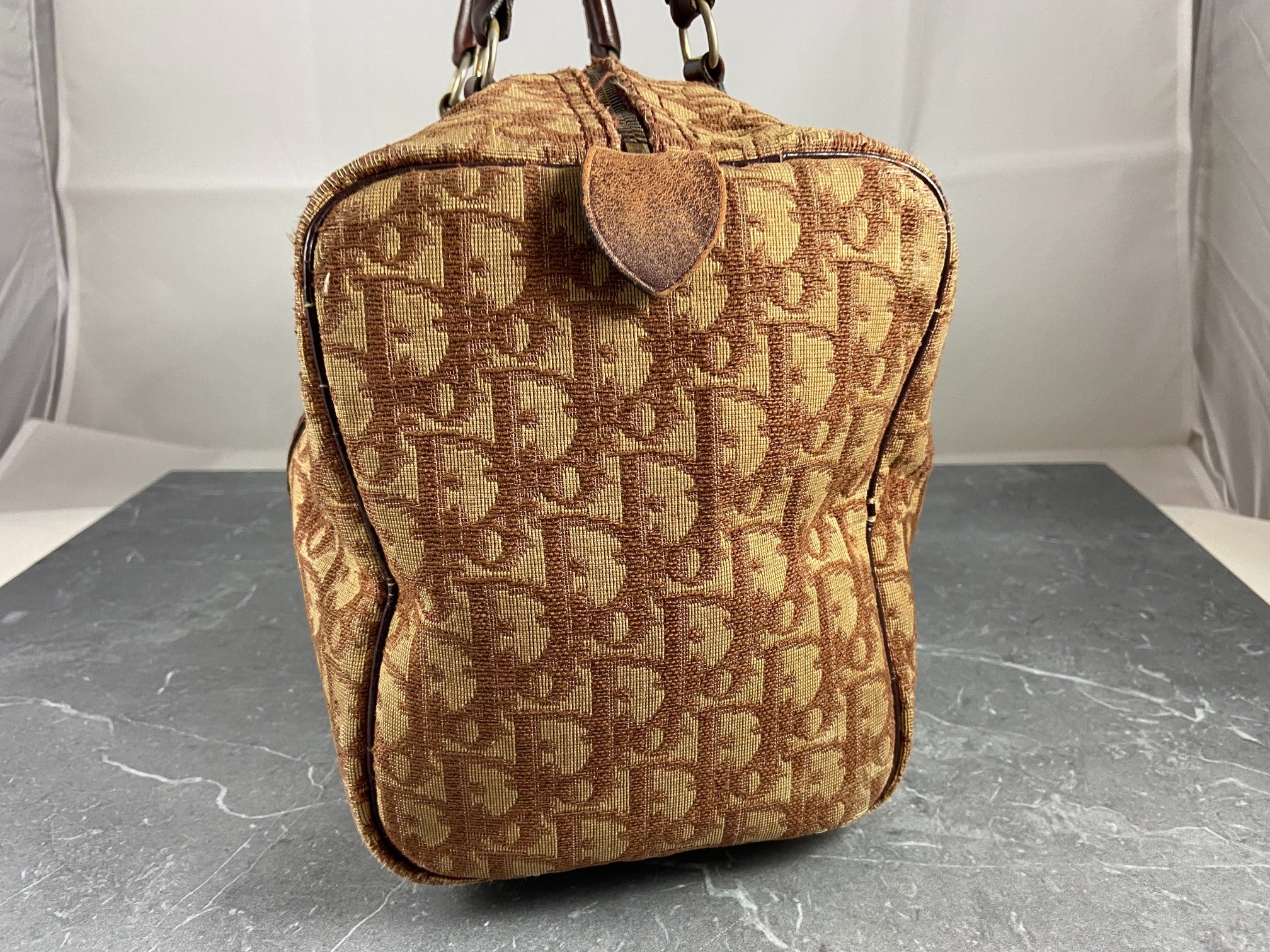 Christian Dior Bowling Bag Brown Trotter Monogram