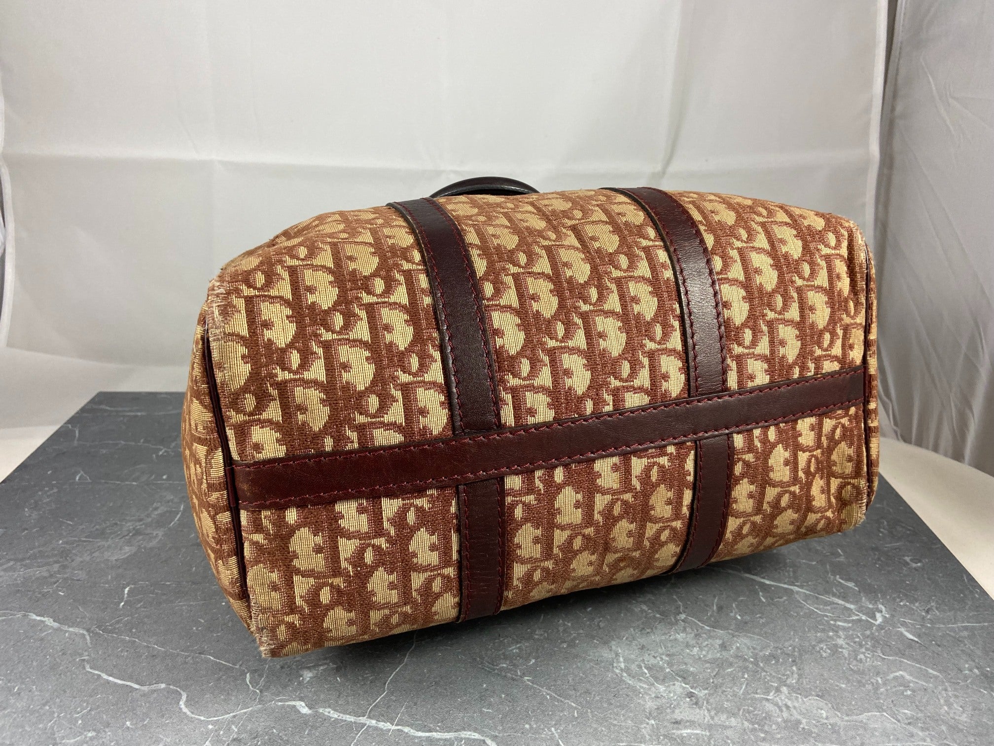 Christian Dior Bowling Bag Brown Trotter Monogram