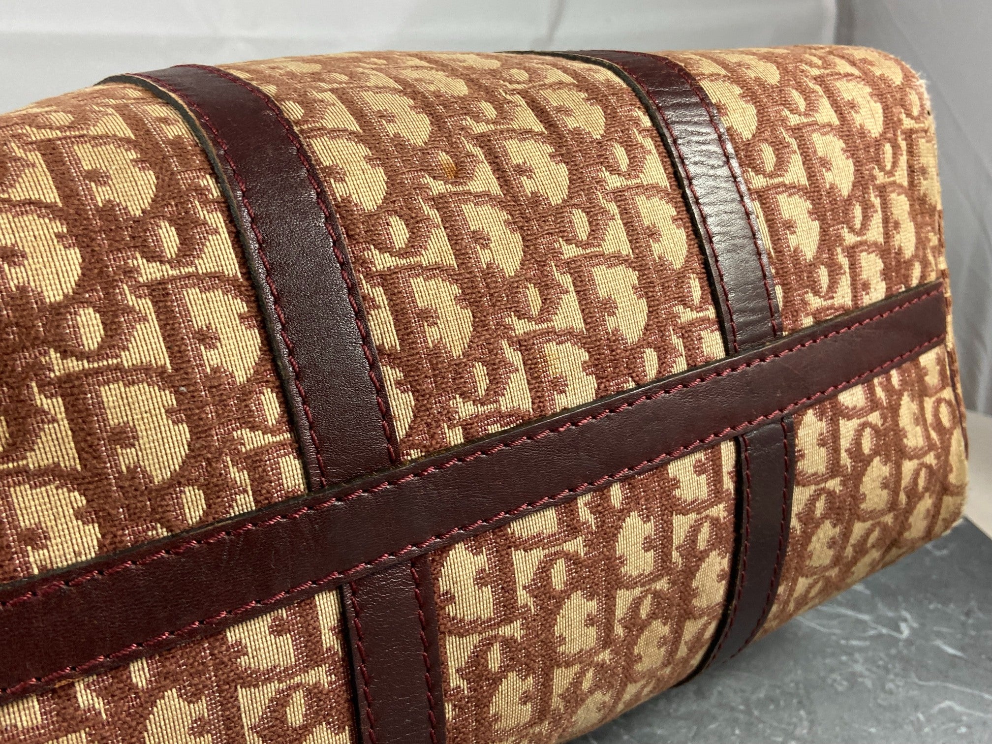 Christian Dior Bowling Bag Brown Trotter Monogram