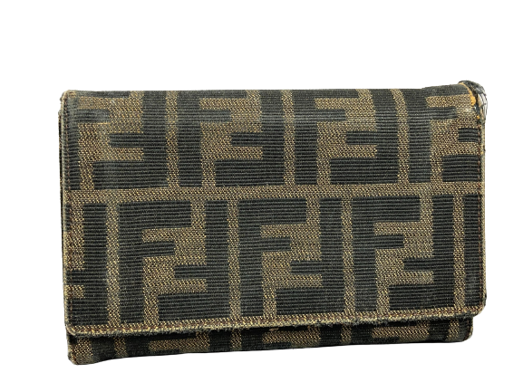 Fendi Zucca Bifold Long Wallet Brown Monogram