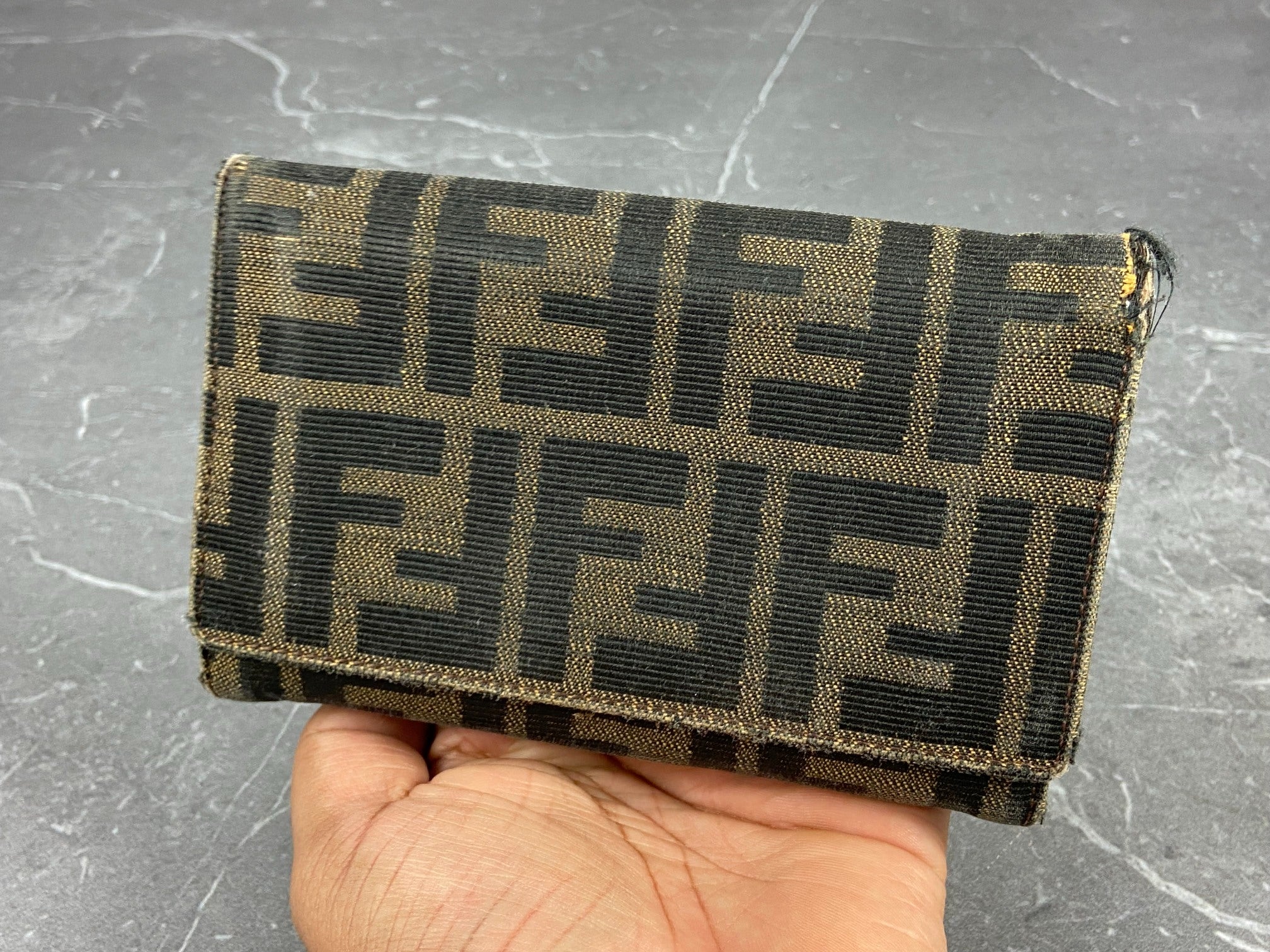 Fendi Zucca Bifold Long Wallet Brown Monogram