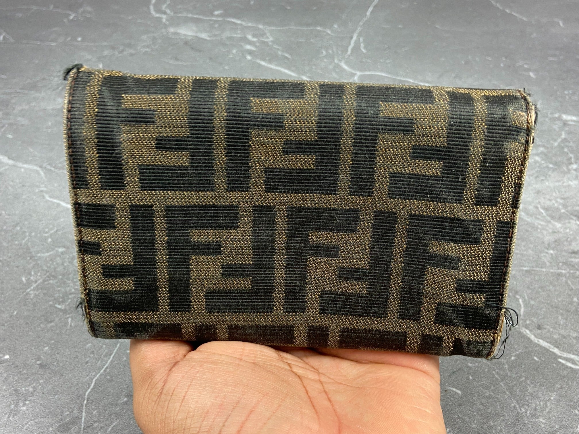Fendi Zucca Bifold Long Wallet Brown Monogram