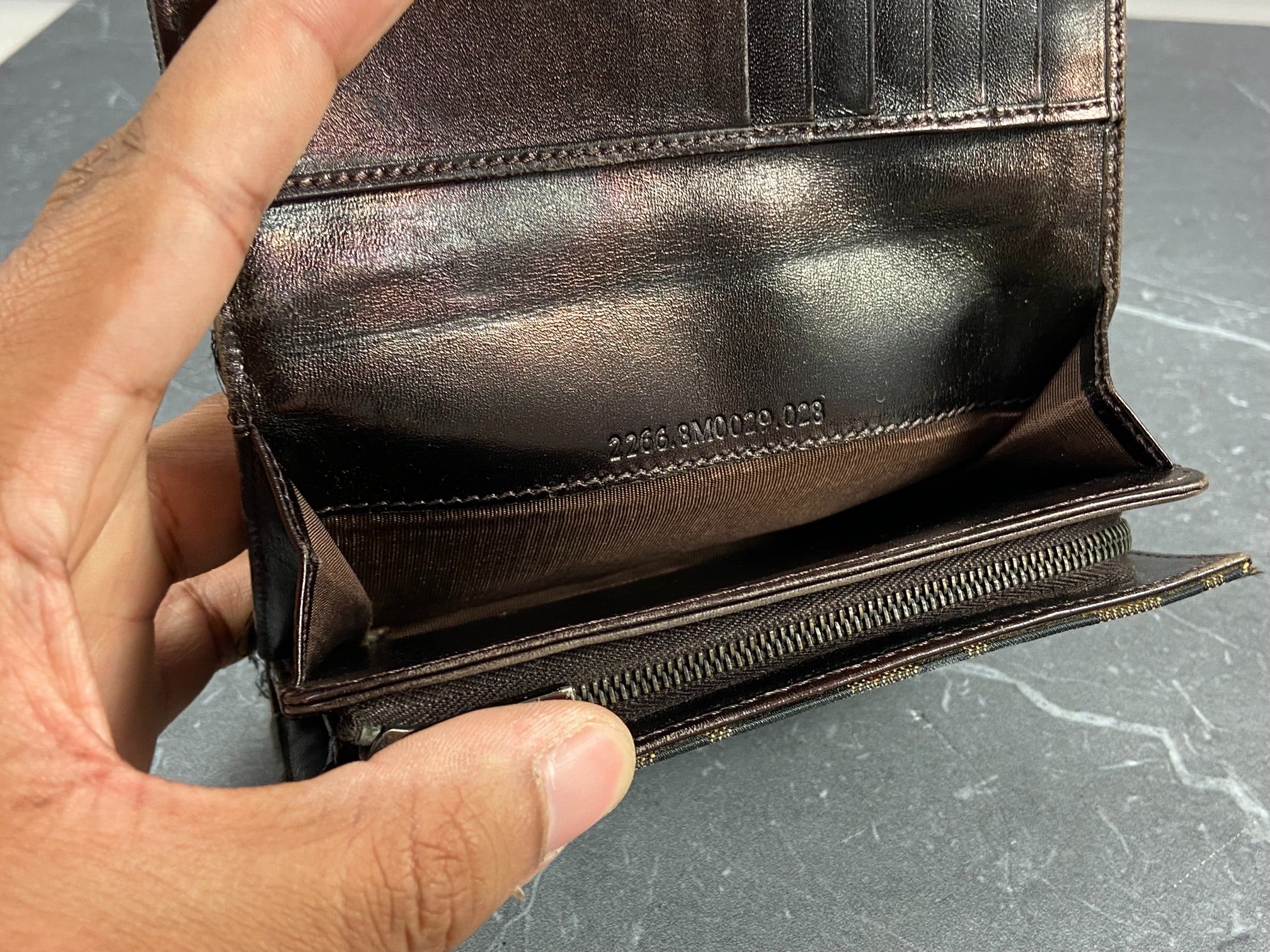 Fendi Zucca Bifold Long Wallet Brown Monogram