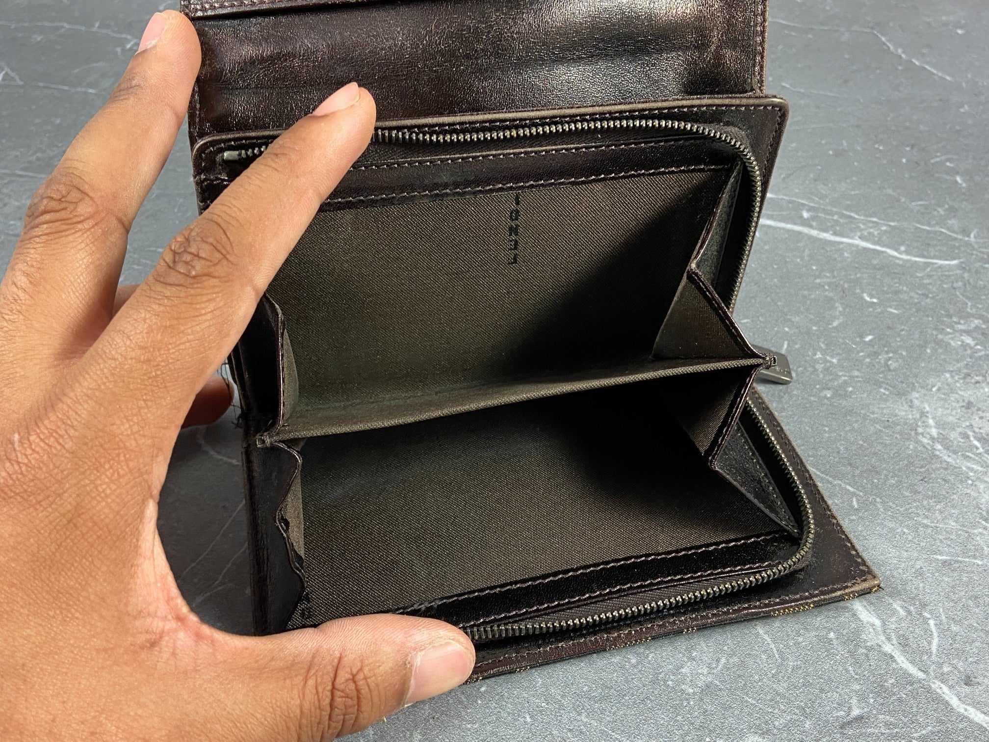 Fendi Zucca Bifold Long Wallet Brown Monogram