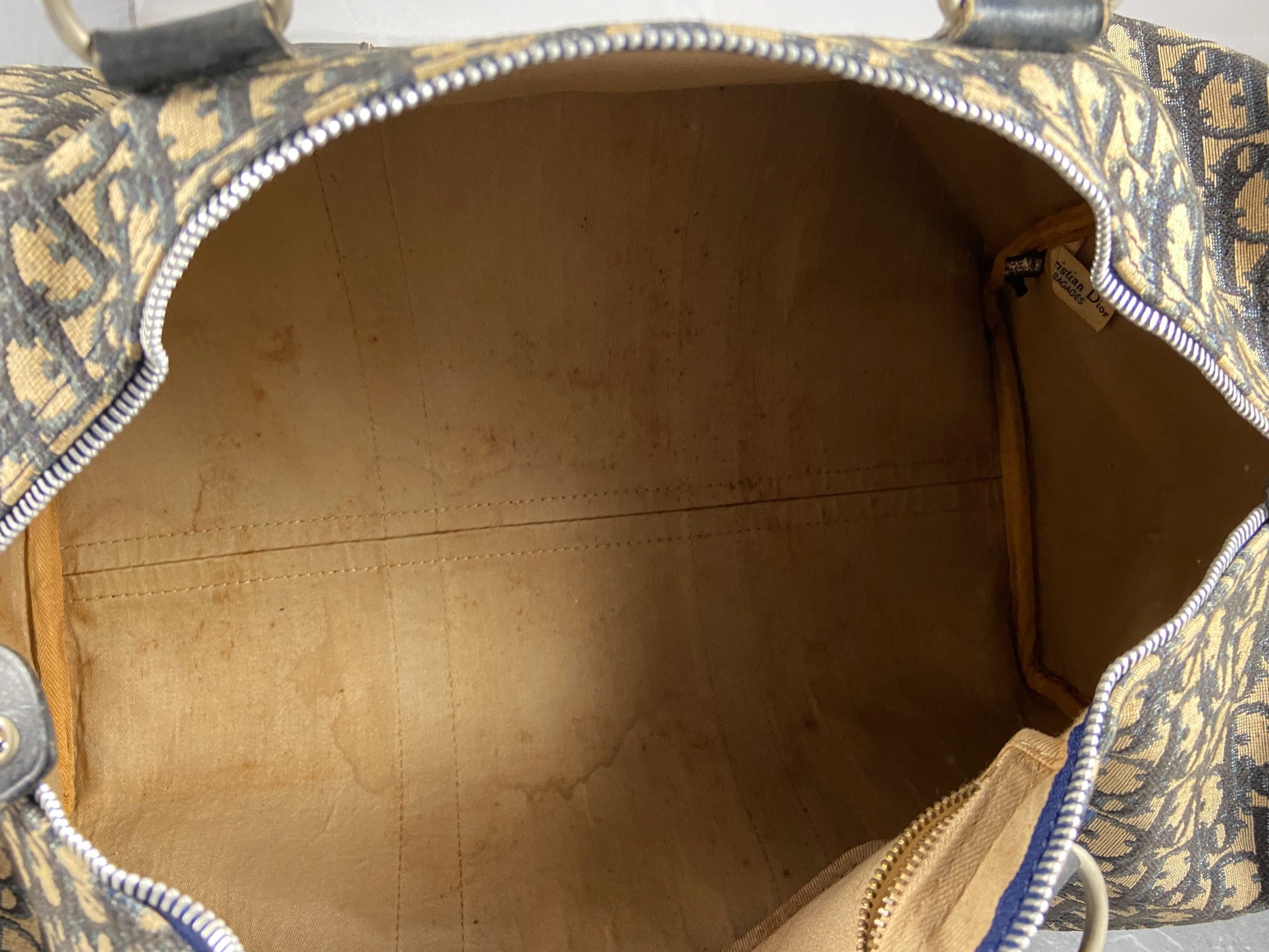 Christian Dior Boston / Duffle Bag Blue Trotter Monogram Size 45