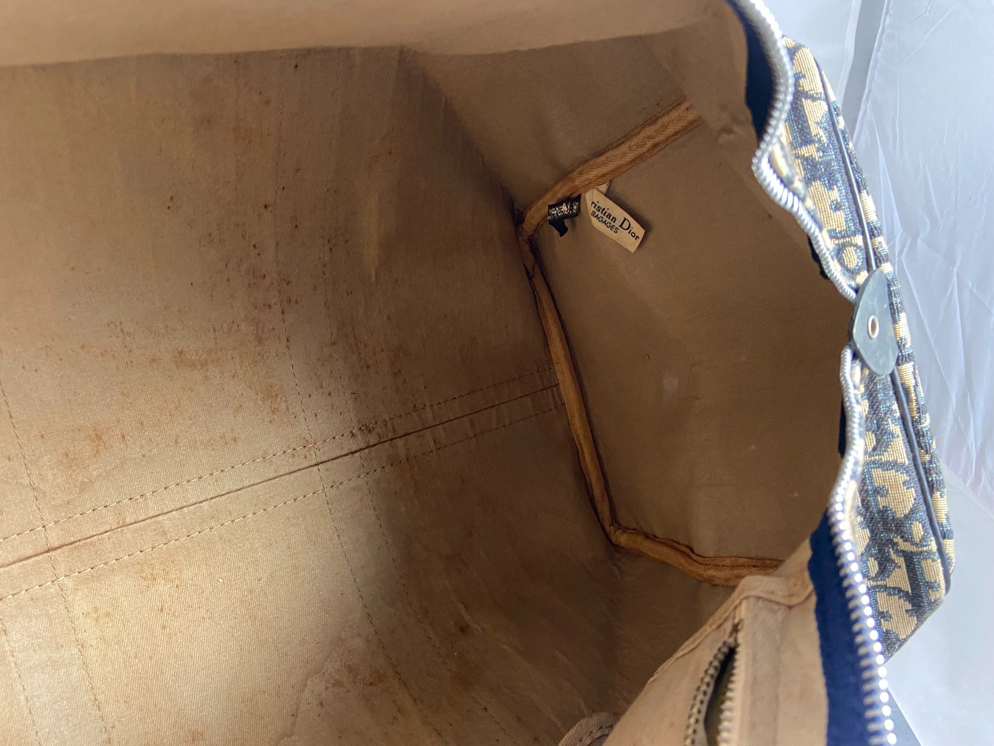 Christian Dior Boston / Duffle Bag Blue Trotter Monogram Size 45