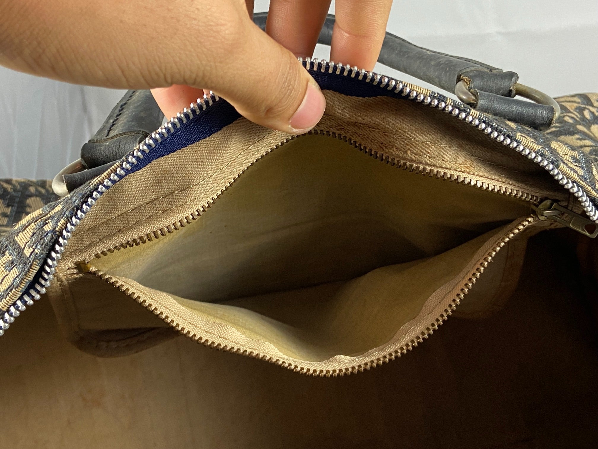 Christian Dior Boston / Duffle Bag Blue Trotter Monogram Size 45