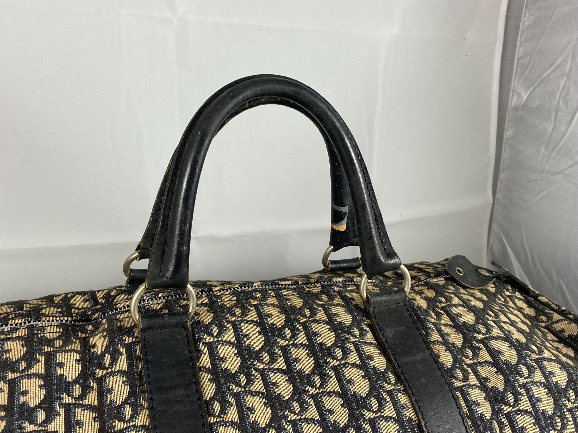 Christian Dior Boston / Duffle Bag Blue Trotter Monogram Size 45
