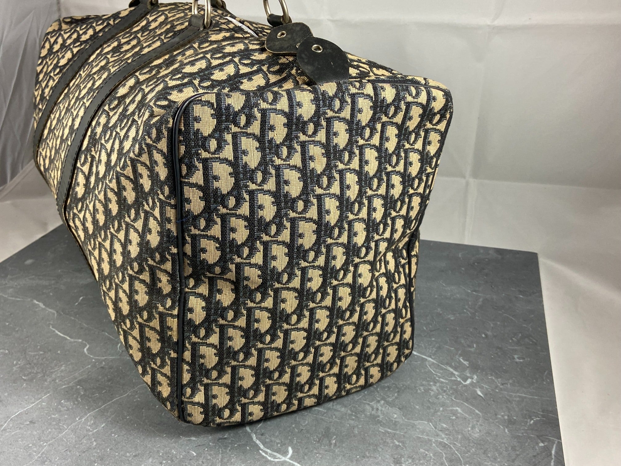 Christian Dior Boston / Duffle Bag Blue Trotter Monogram Size 45