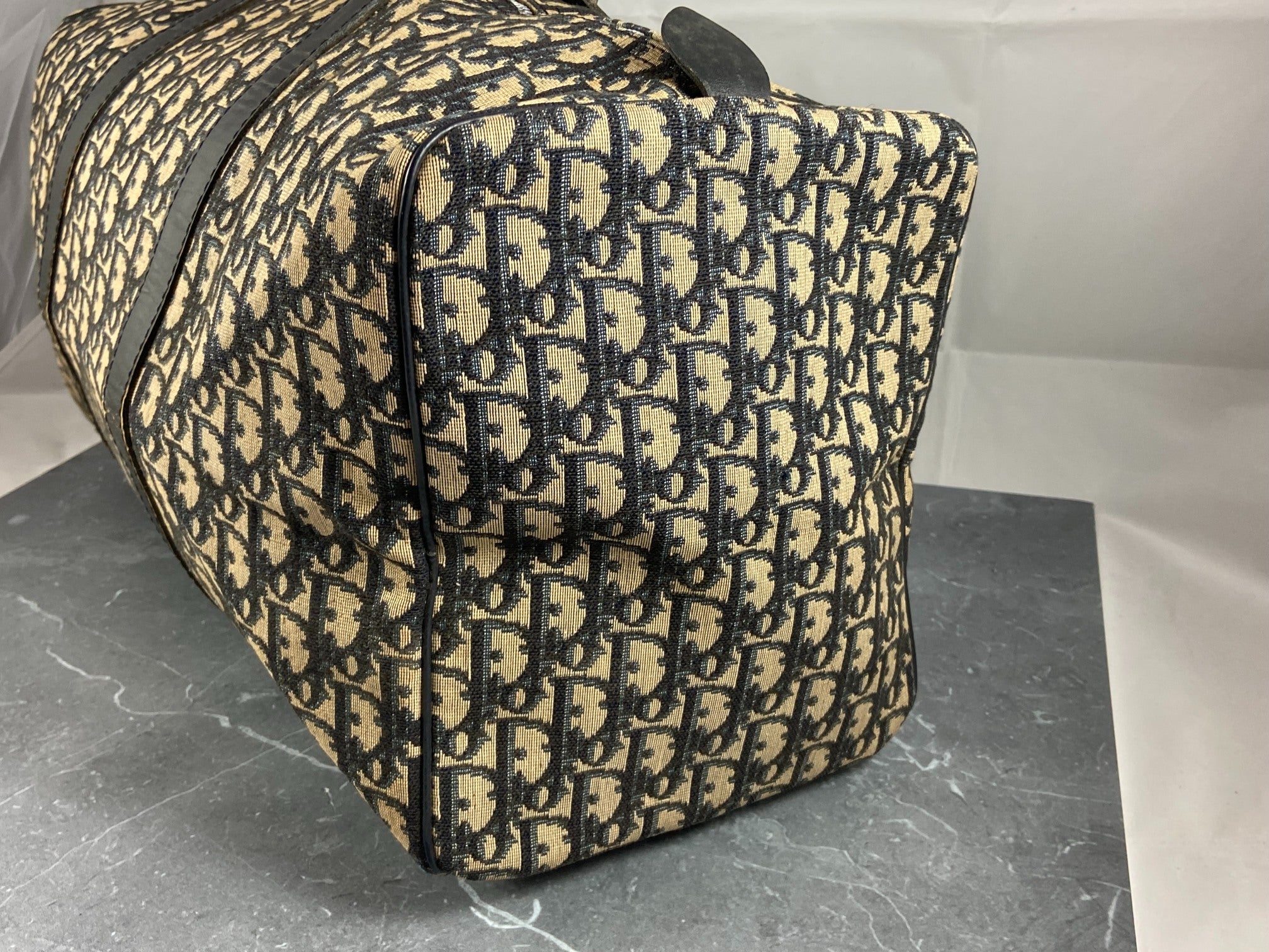 Christian Dior Boston / Duffle Bag Blue Trotter Monogram Size 45