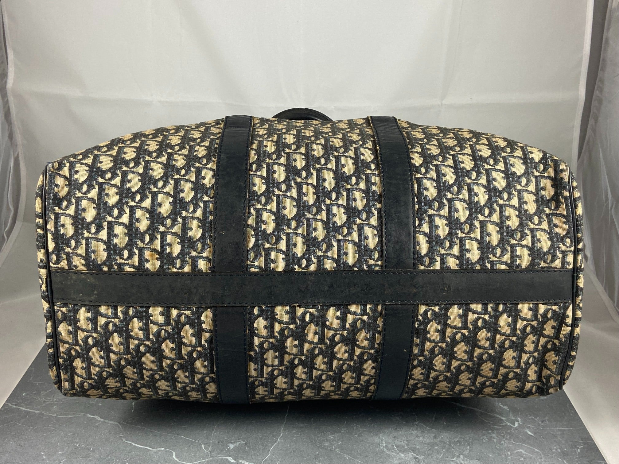 Christian Dior Boston / Duffle Bag Blue Trotter Monogram Size 45