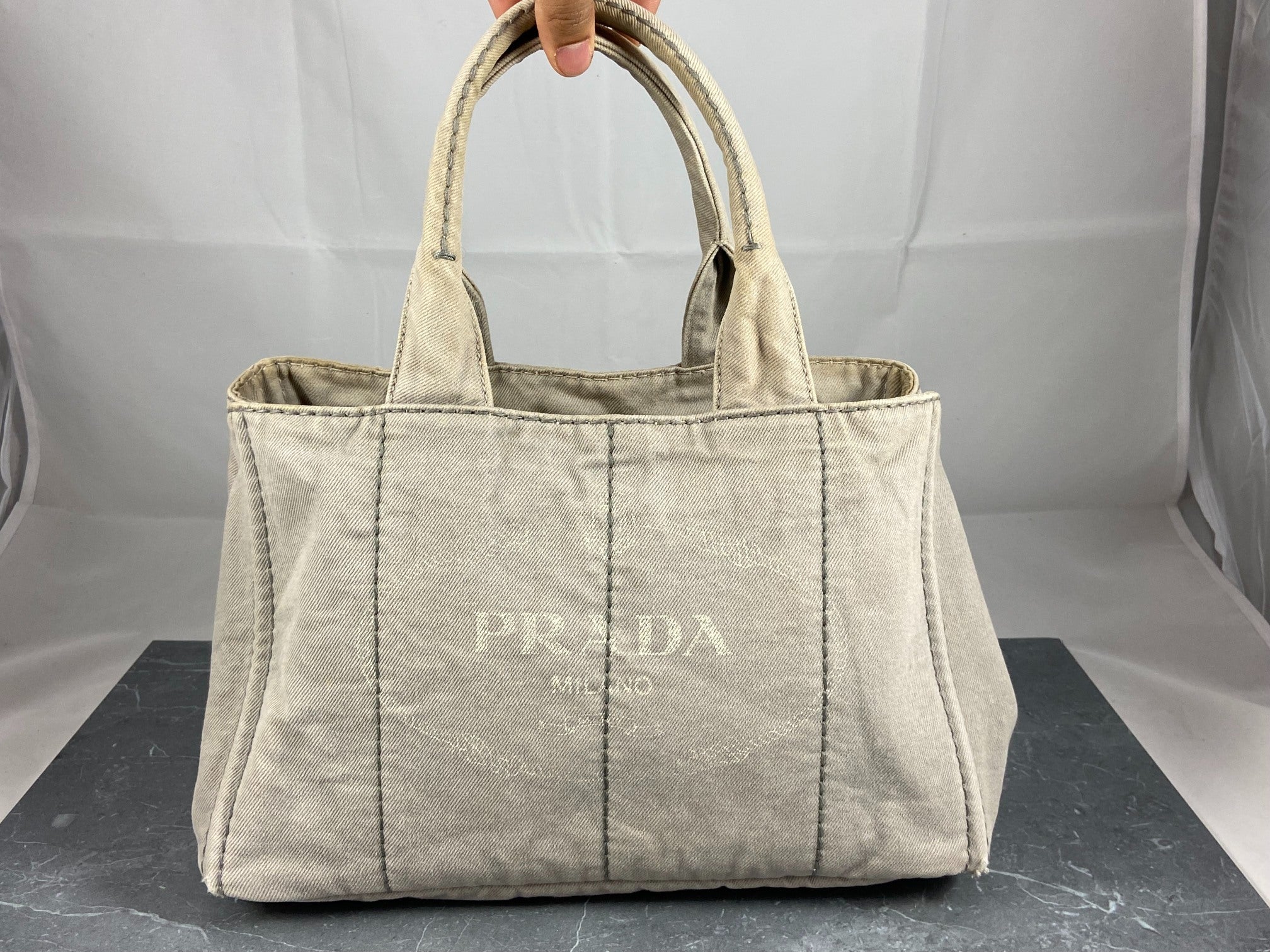 Prada Canapa Tote Bag Black