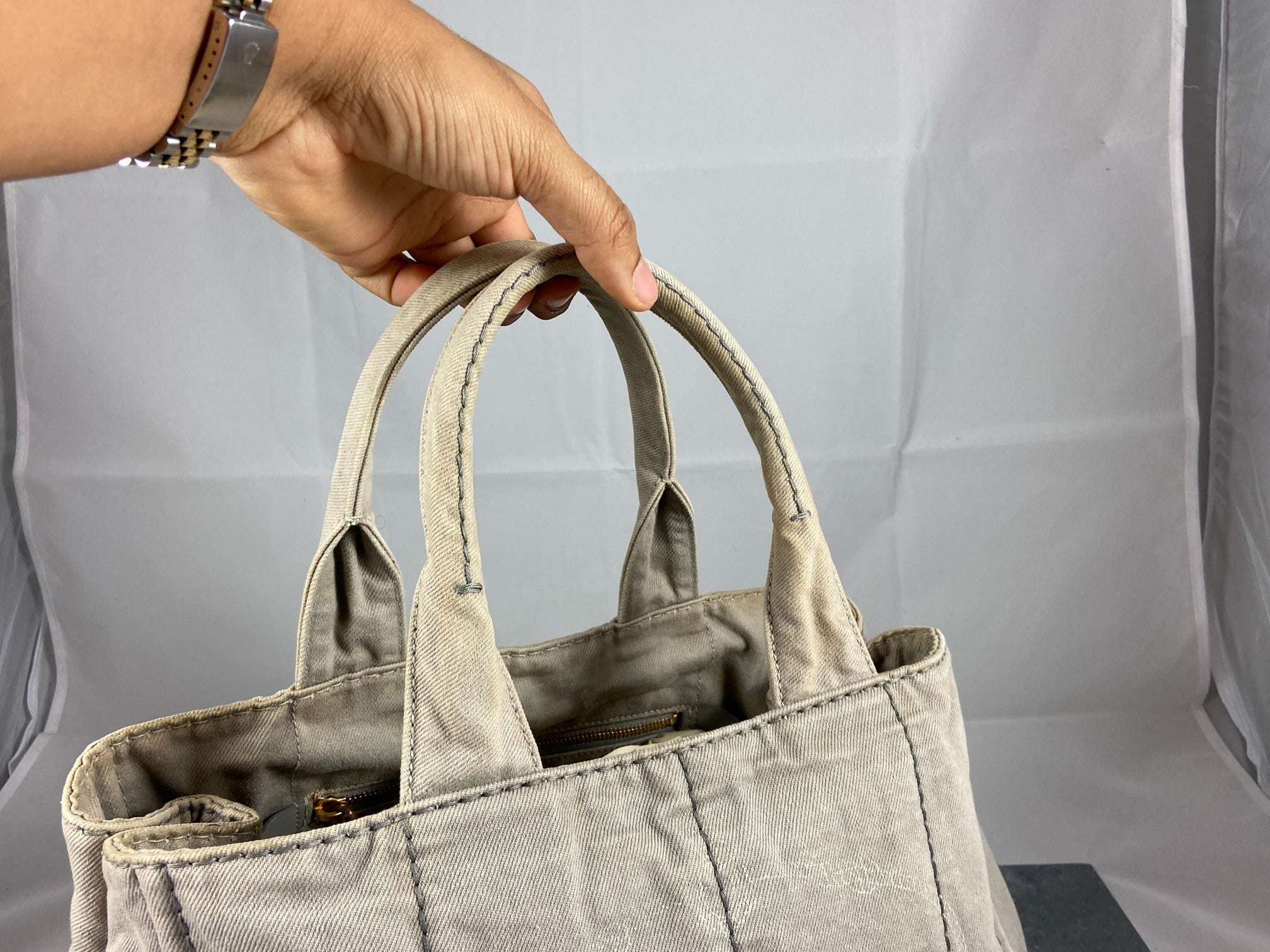 Prada Canapa Tote Bag Black