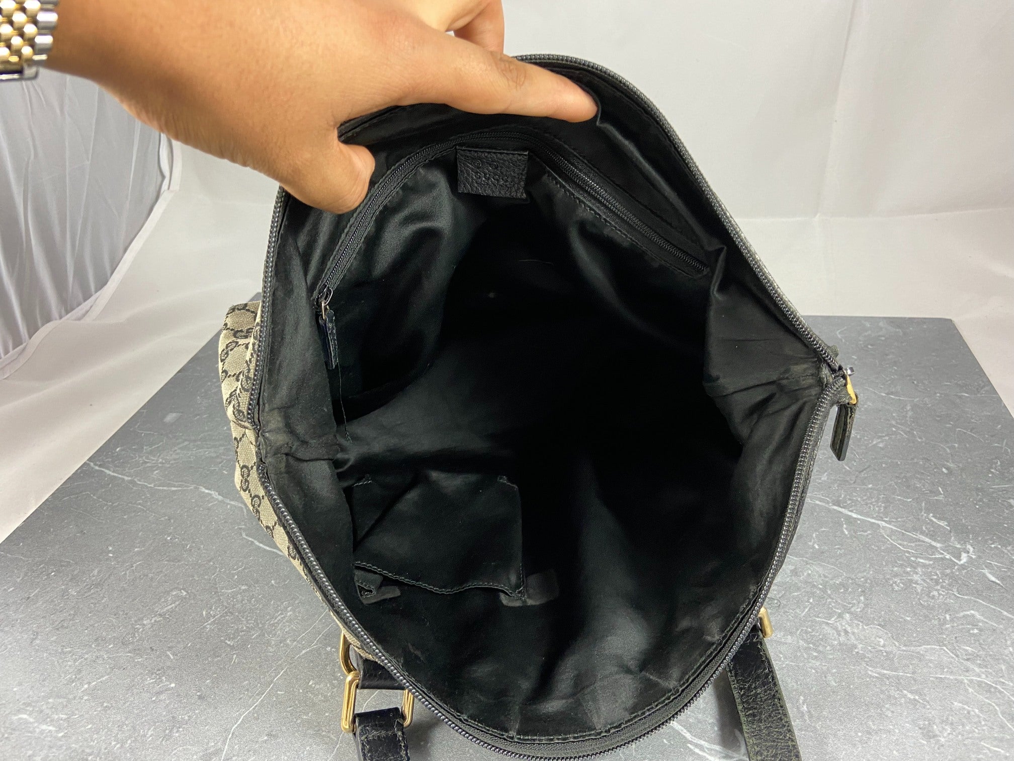 Gucci Abbey Hand / Shopper Bag Grey GG Monogram