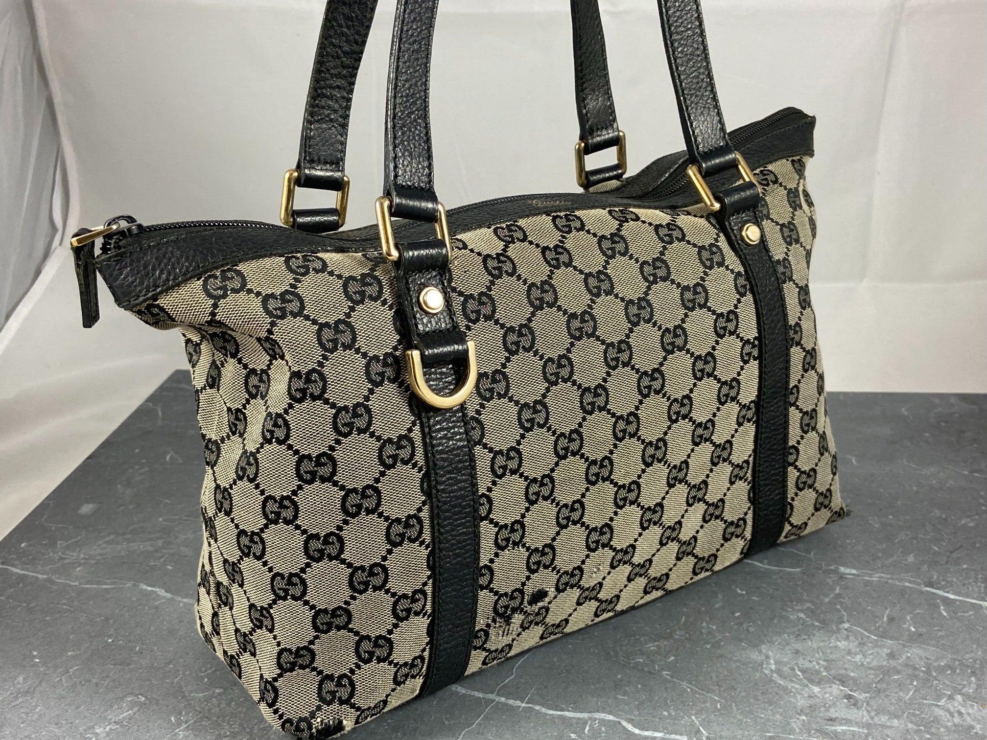 Gucci Abbey Hand / Shopper Bag Grey GG Monogram