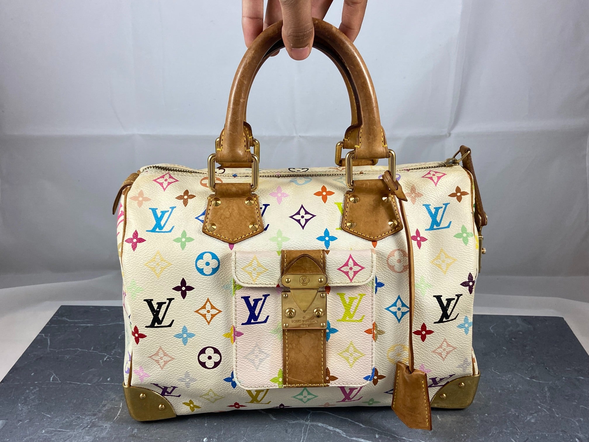 Louis Vuitton Speedy 30 Murakami Multicolor White