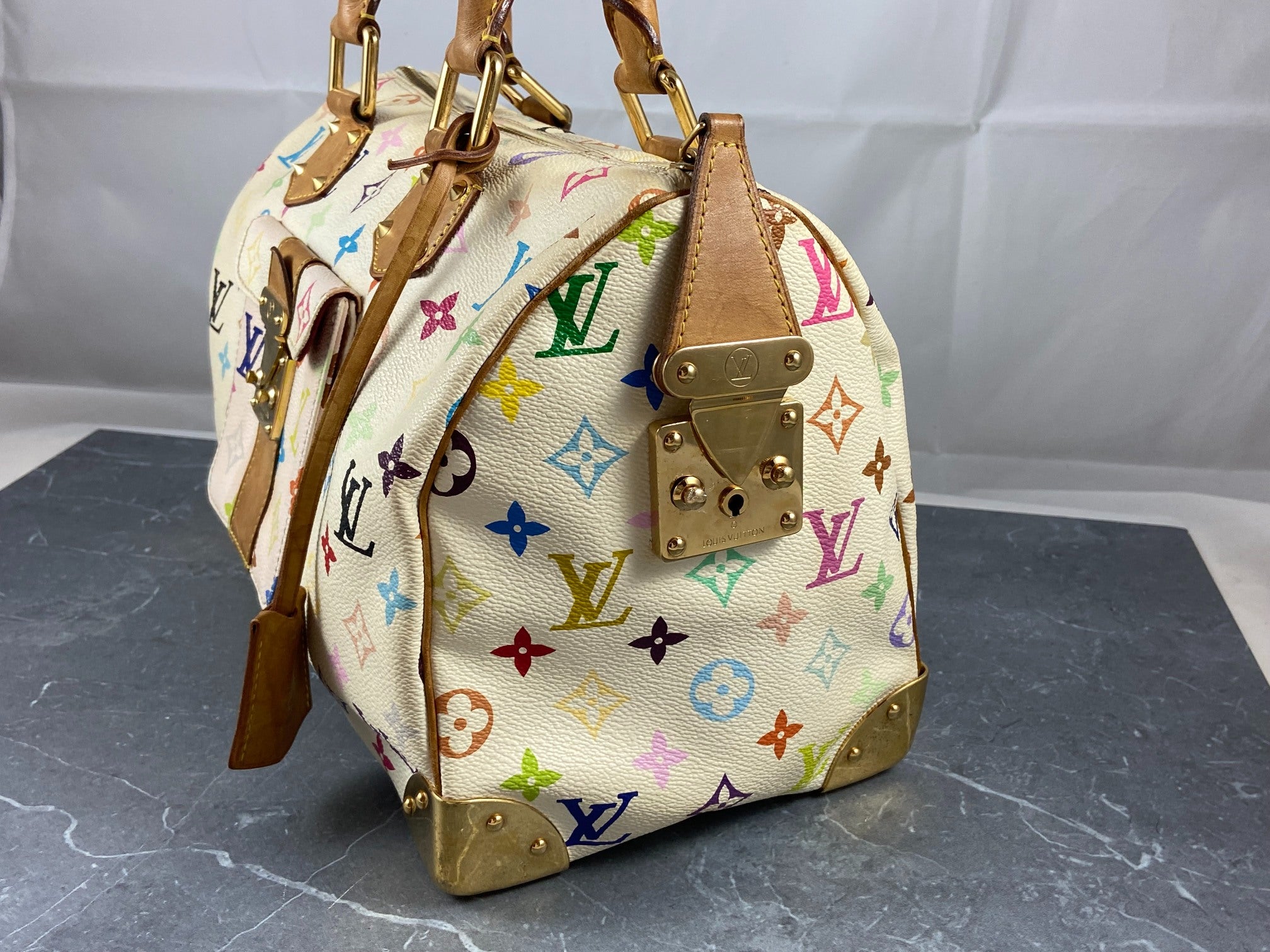 Louis Vuitton Speedy 30 Murakami Multicolor White
