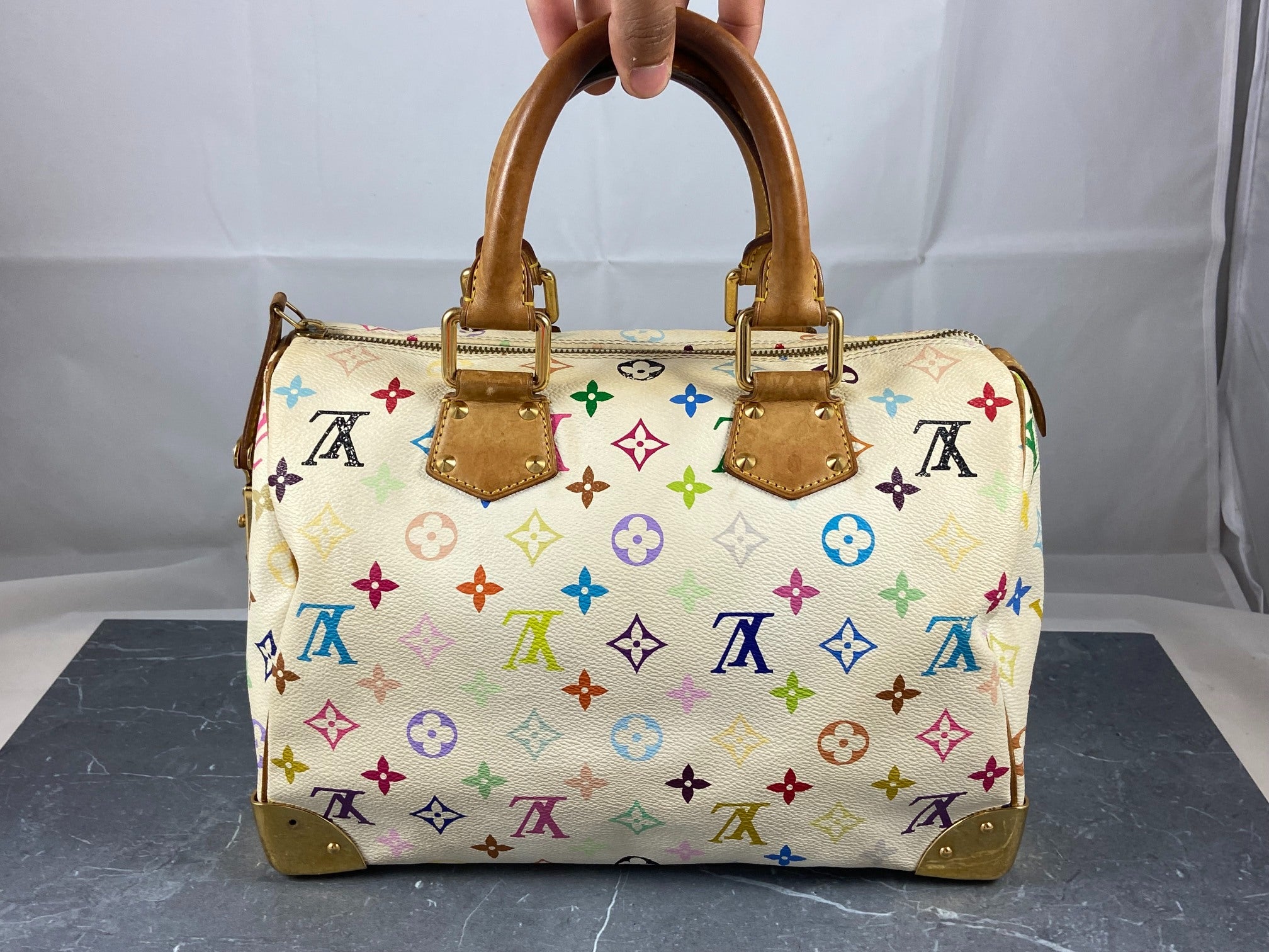 Louis Vuitton Speedy 30 Murakami Multicolor White