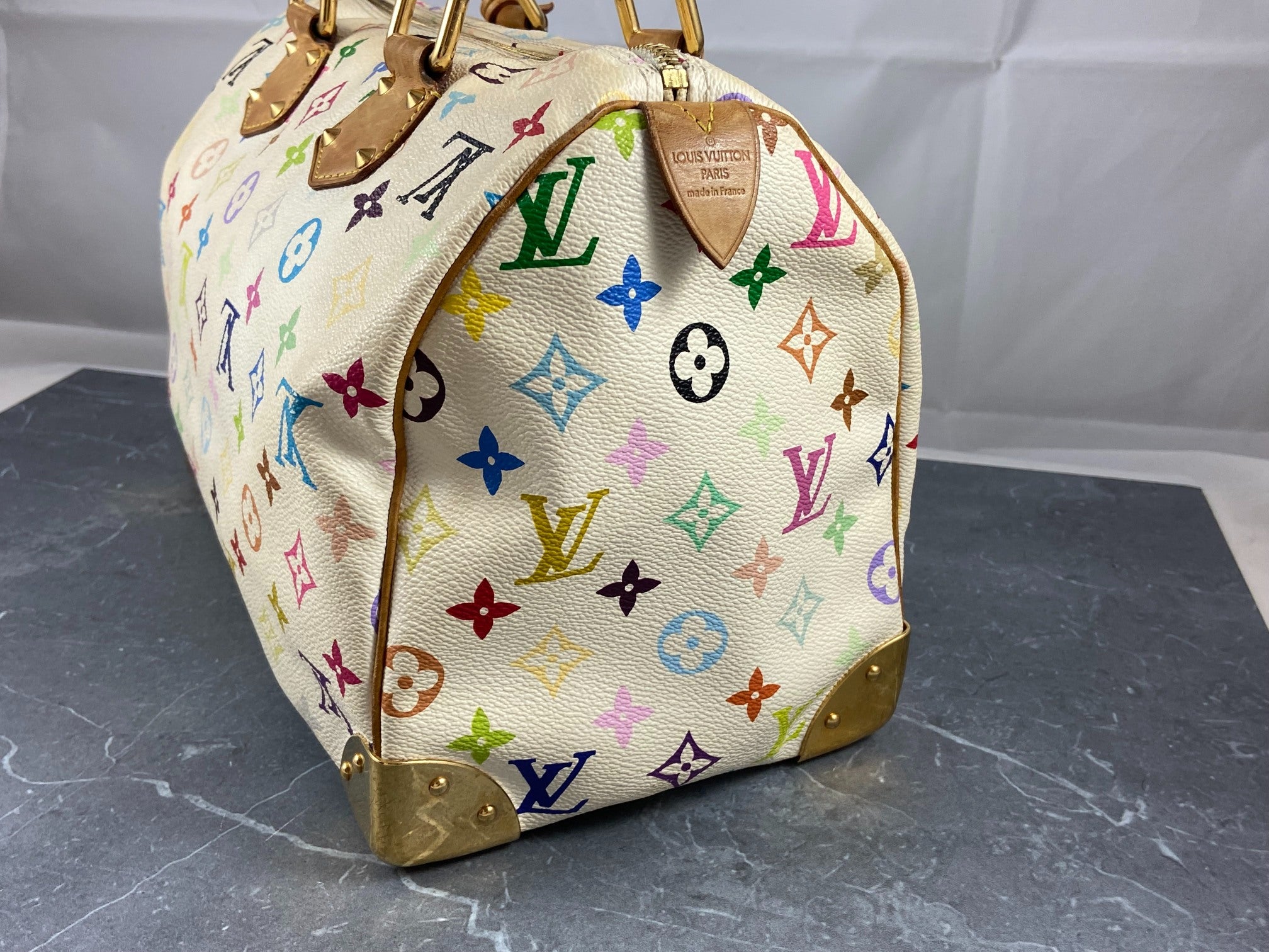 Louis Vuitton Speedy 30 Murakami Multicolor White