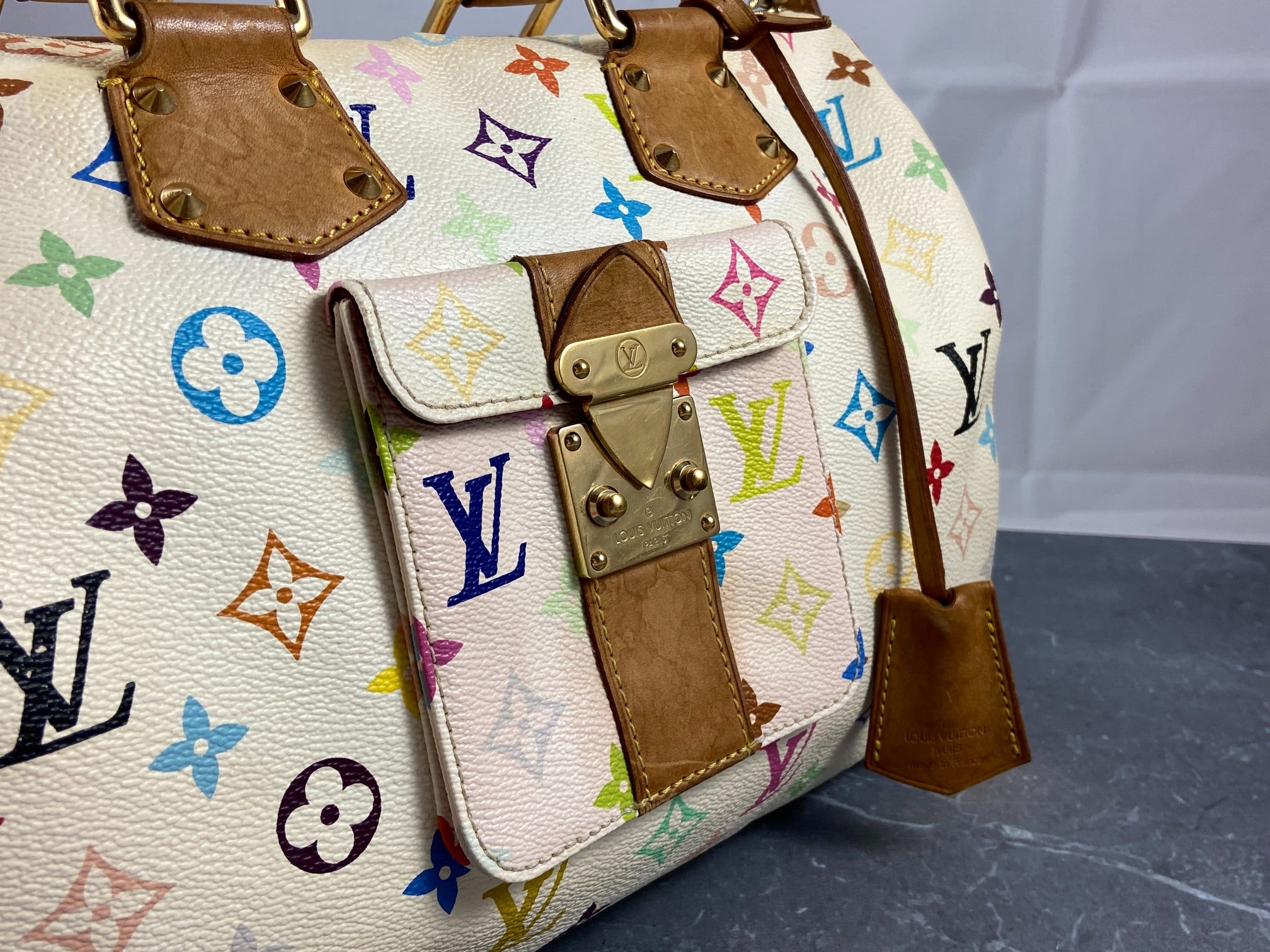 Louis Vuitton Speedy 30 Murakami Multicolor White