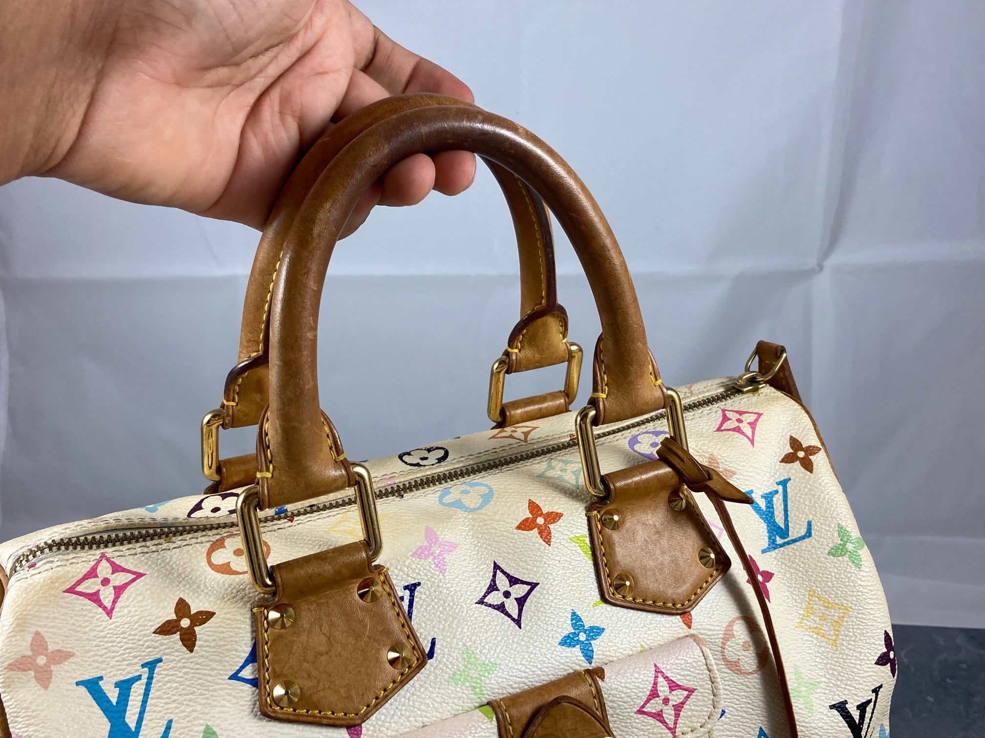 Louis Vuitton Speedy 30 Murakami Multicolor White