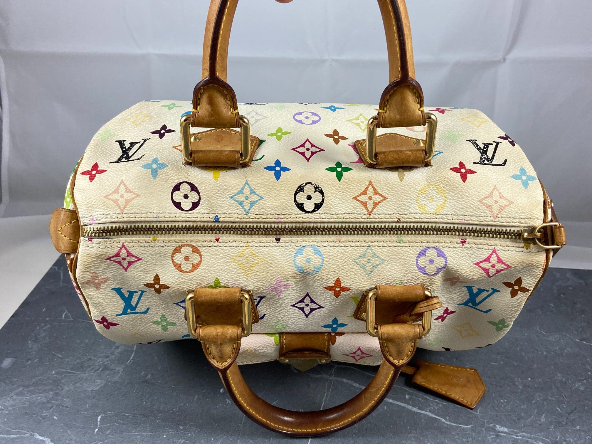 Louis Vuitton Speedy 30 Murakami Multicolor White