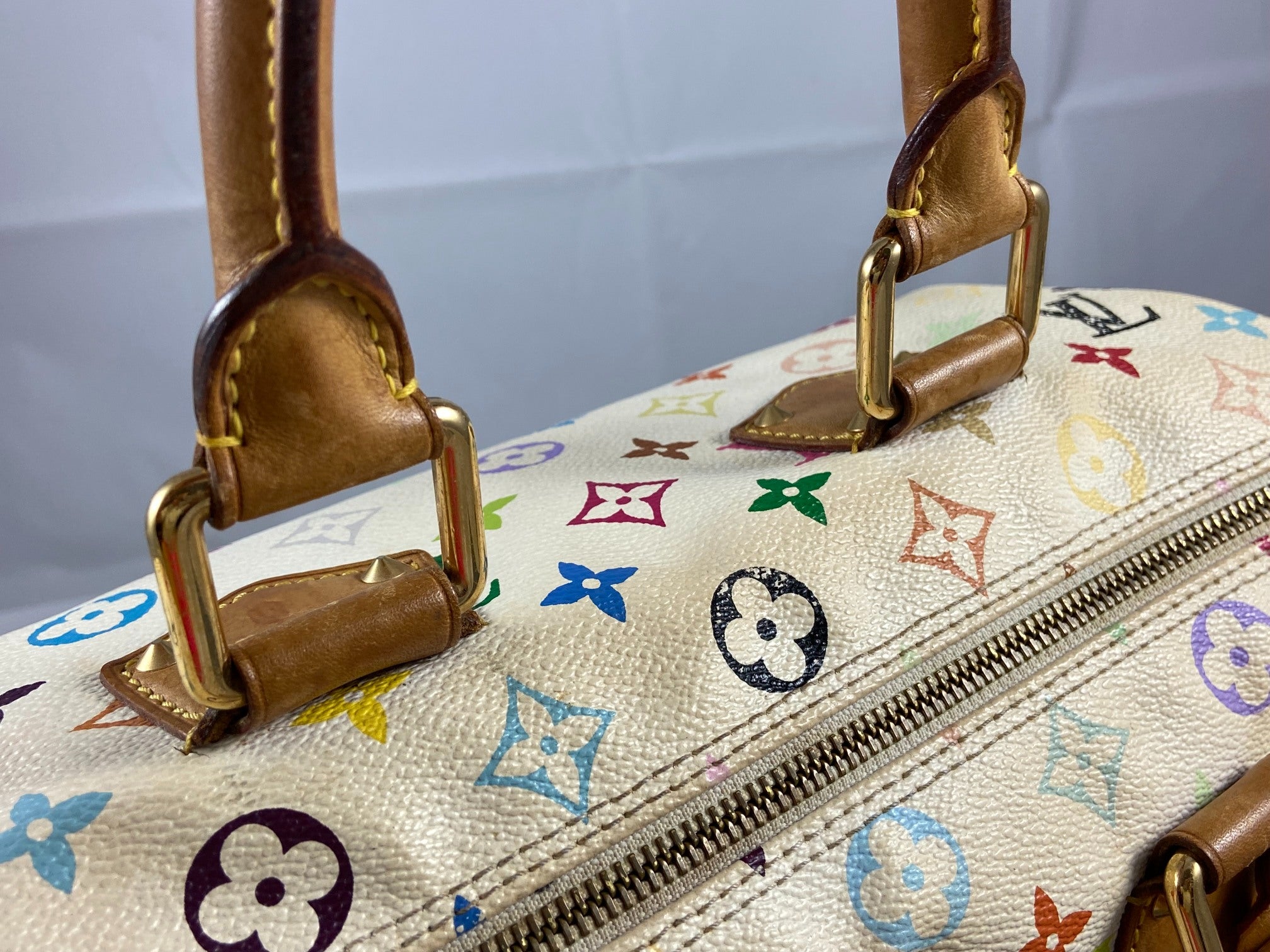 Louis Vuitton Speedy 30 Murakami Multicolor White