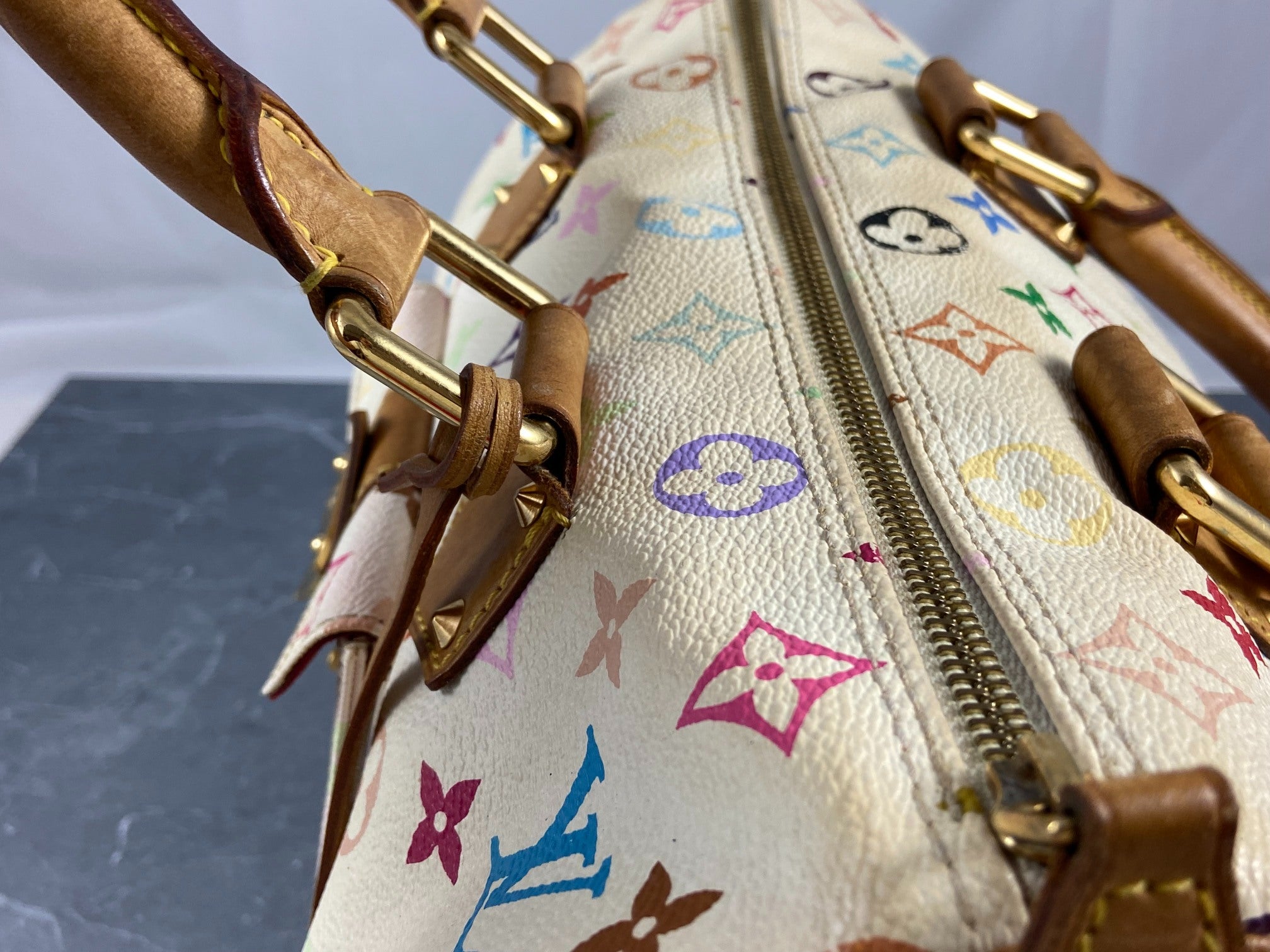 Louis Vuitton Speedy 30 Murakami Multicolor White