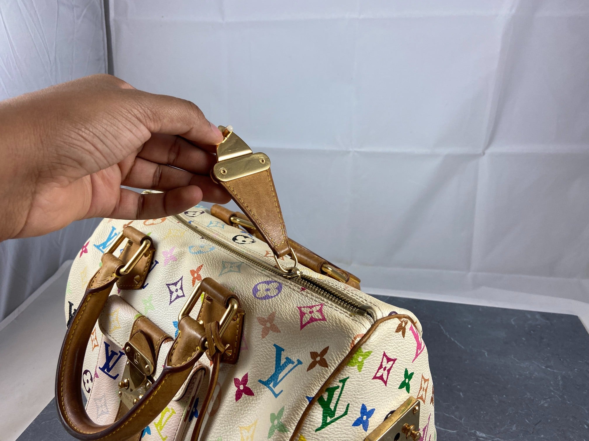 Louis Vuitton Speedy 30 Murakami Multicolor White