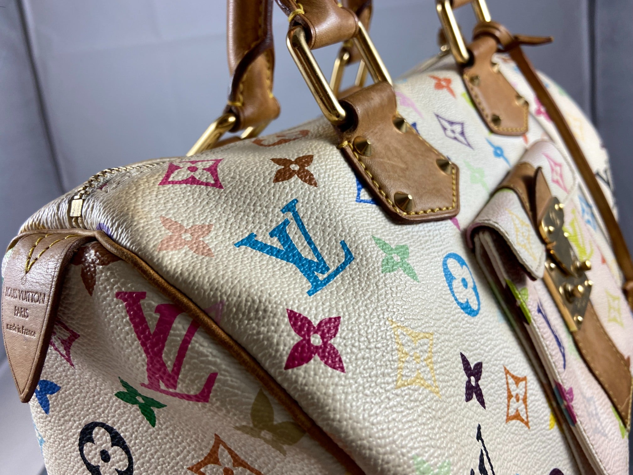 Louis Vuitton Speedy 30 Murakami Multicolor White