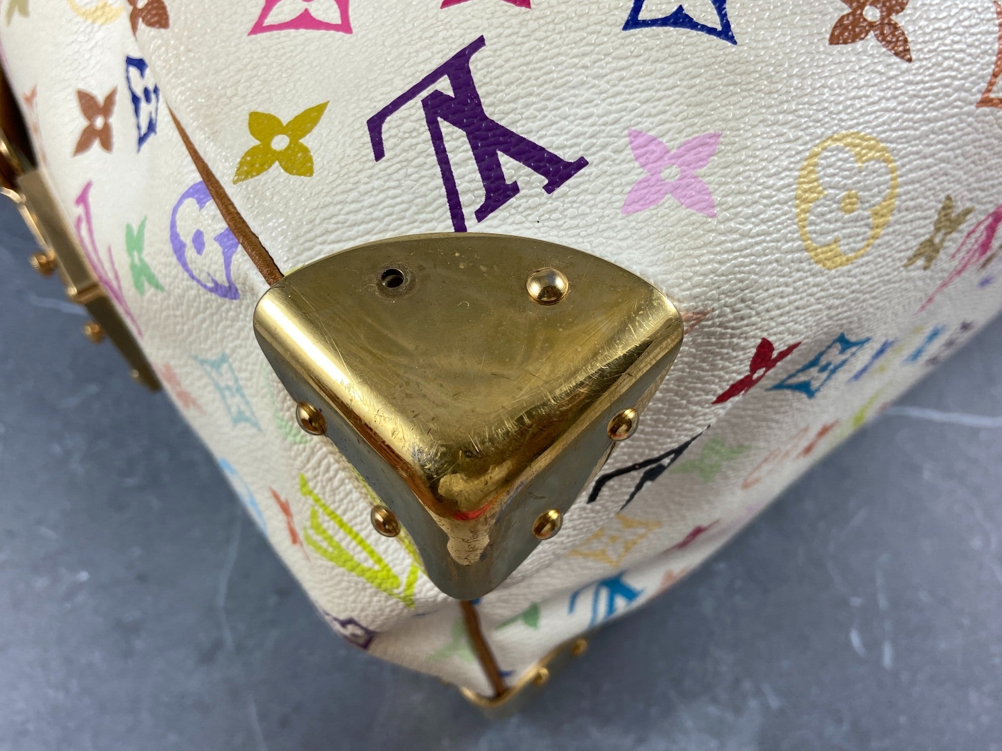 Louis Vuitton Speedy 30 Murakami Multicolor White