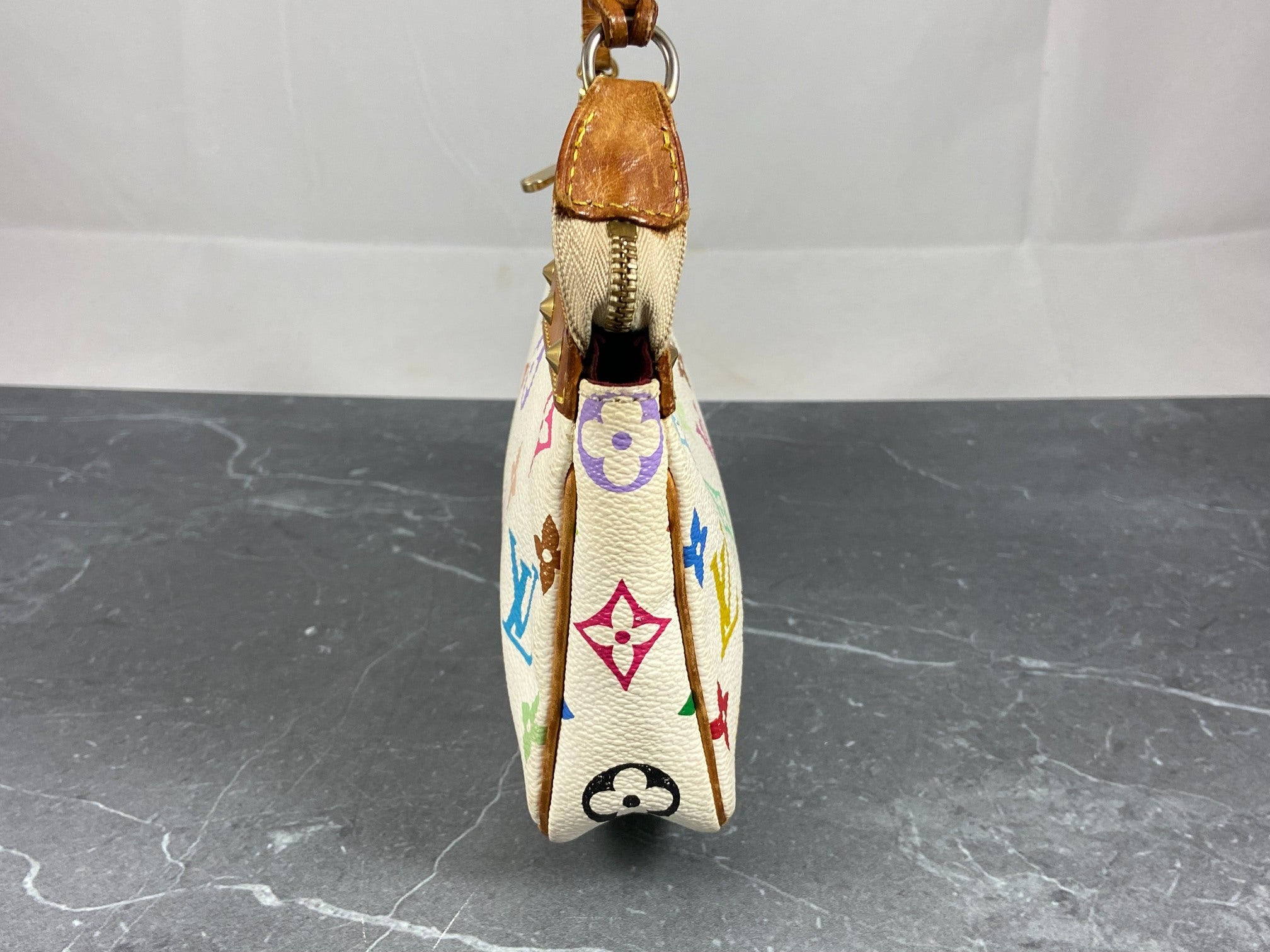 Louis Vuitton Takashi Murakami Multicolor Pochette Accessoires White