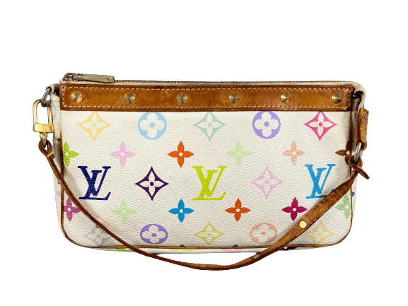 Louis Vuitton Takashi Murakami Multicolor Pochette Accessoires White