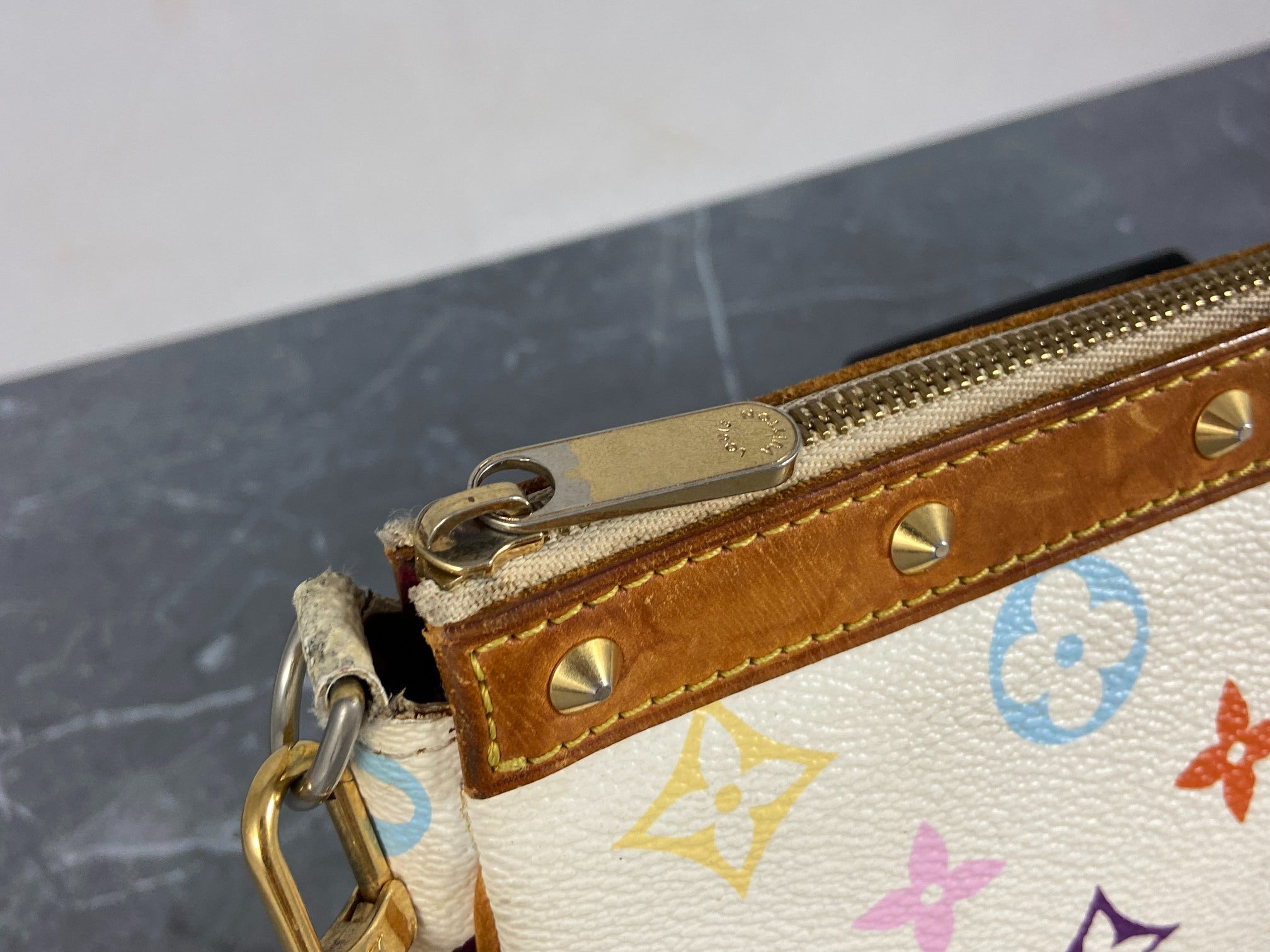 Louis Vuitton Takashi Murakami Multicolor Pochette Accessoires White