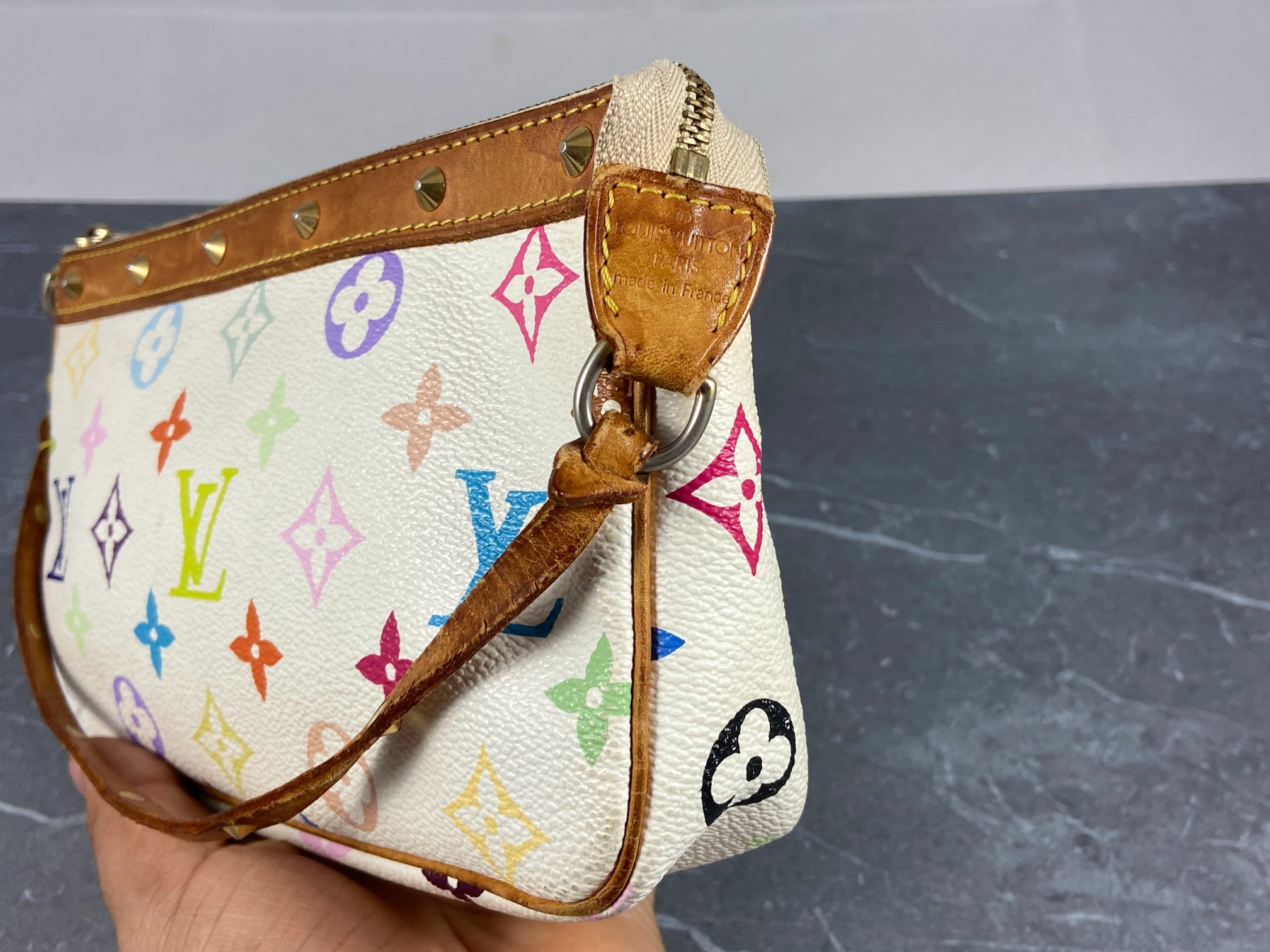 Louis Vuitton Takashi Murakami Multicolor Pochette Accessoires White