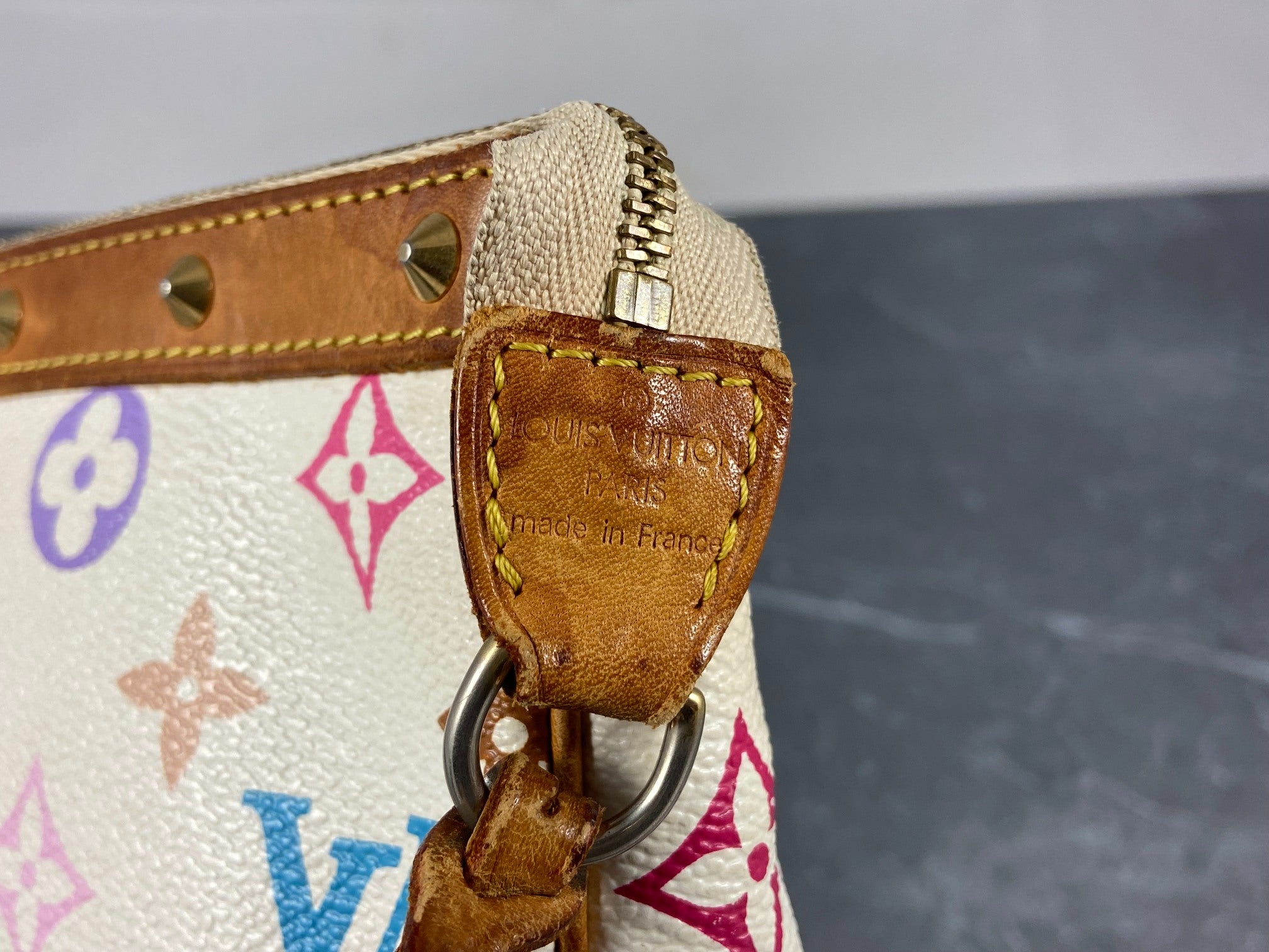 Louis Vuitton Takashi Murakami Multicolor Pochette Accessoires White