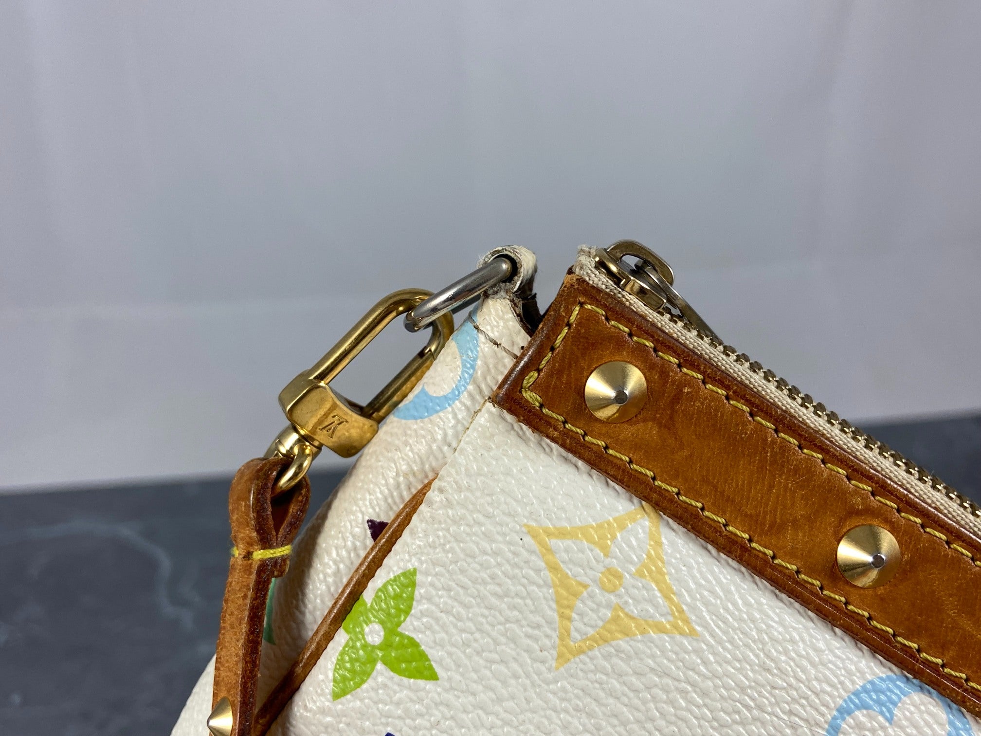 Louis Vuitton Takashi Murakami Multicolor Pochette Accessoires White