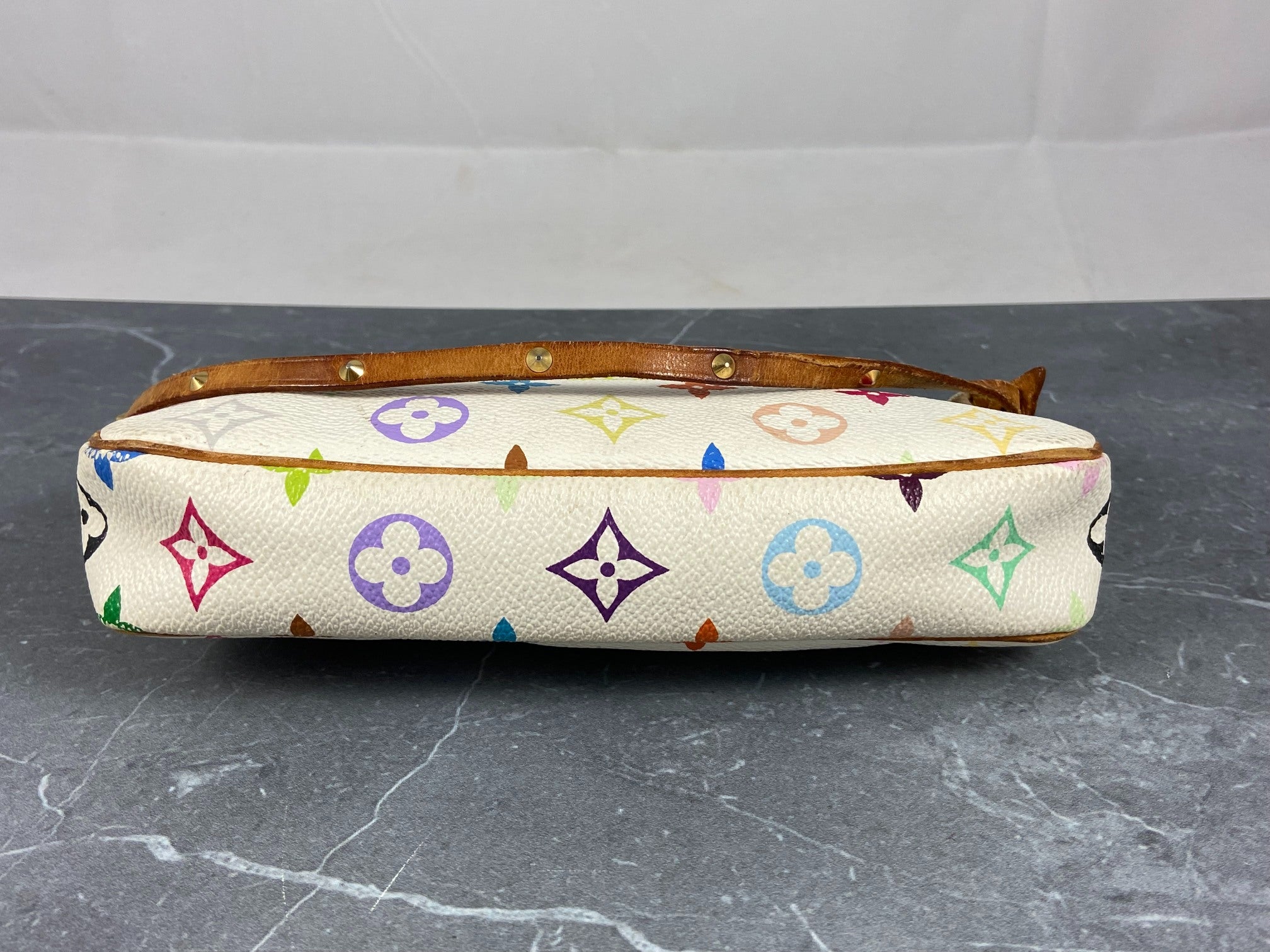 Louis Vuitton Takashi Murakami Multicolor Pochette Accessoires White