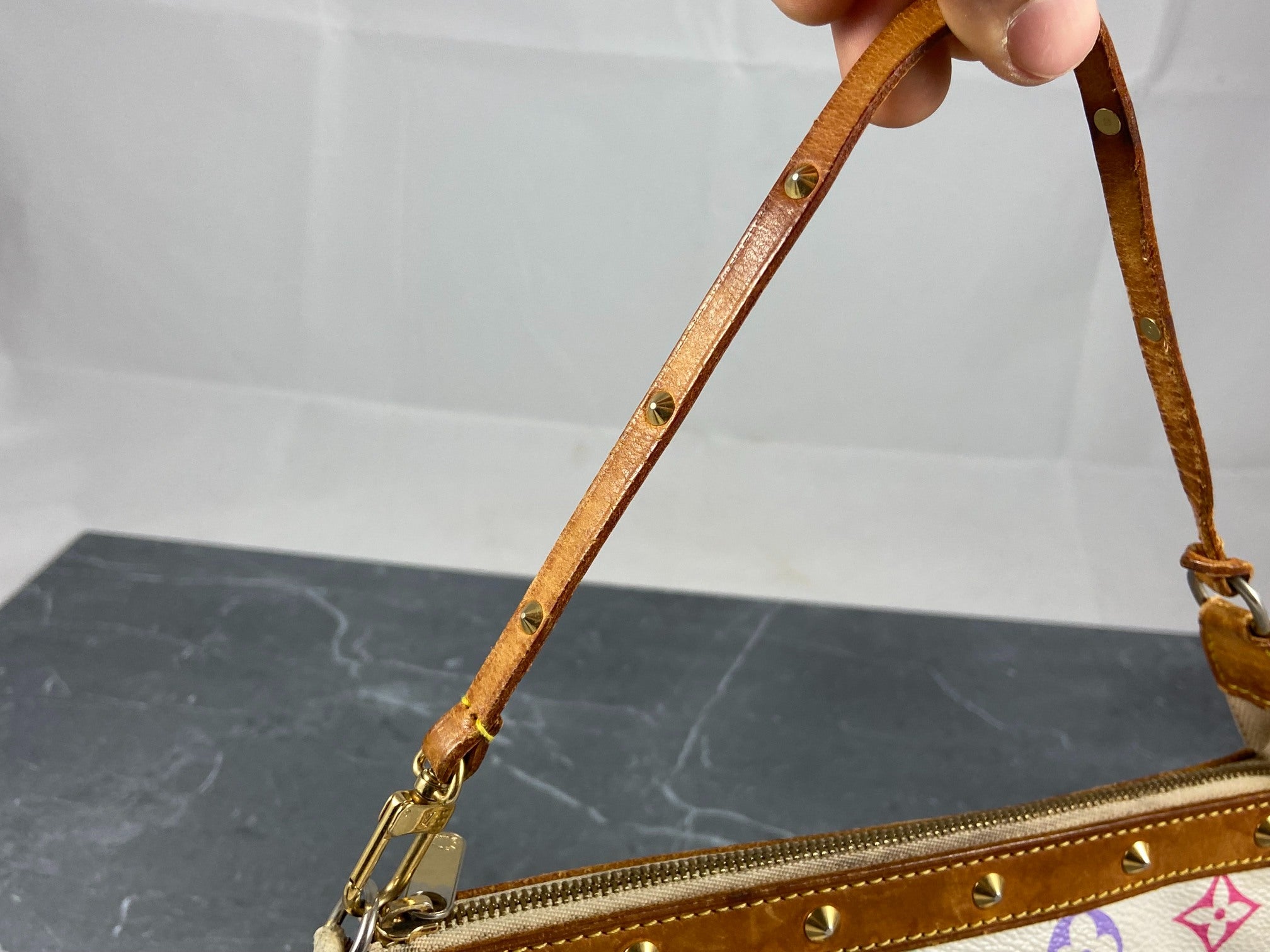 Louis Vuitton Takashi Murakami Multicolor Pochette Accessoires White