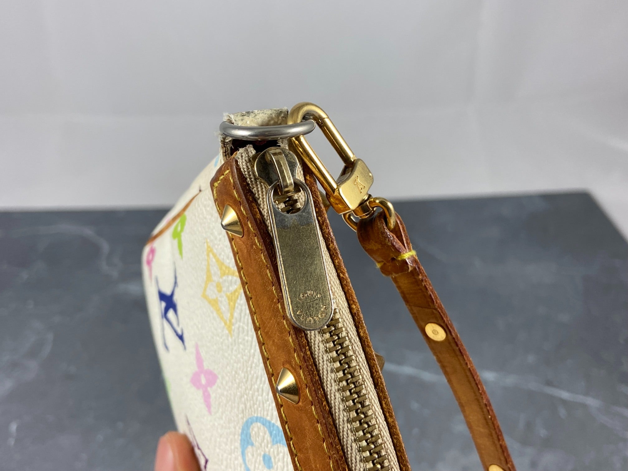 Louis Vuitton Takashi Murakami Multicolor Pochette Accessoires White