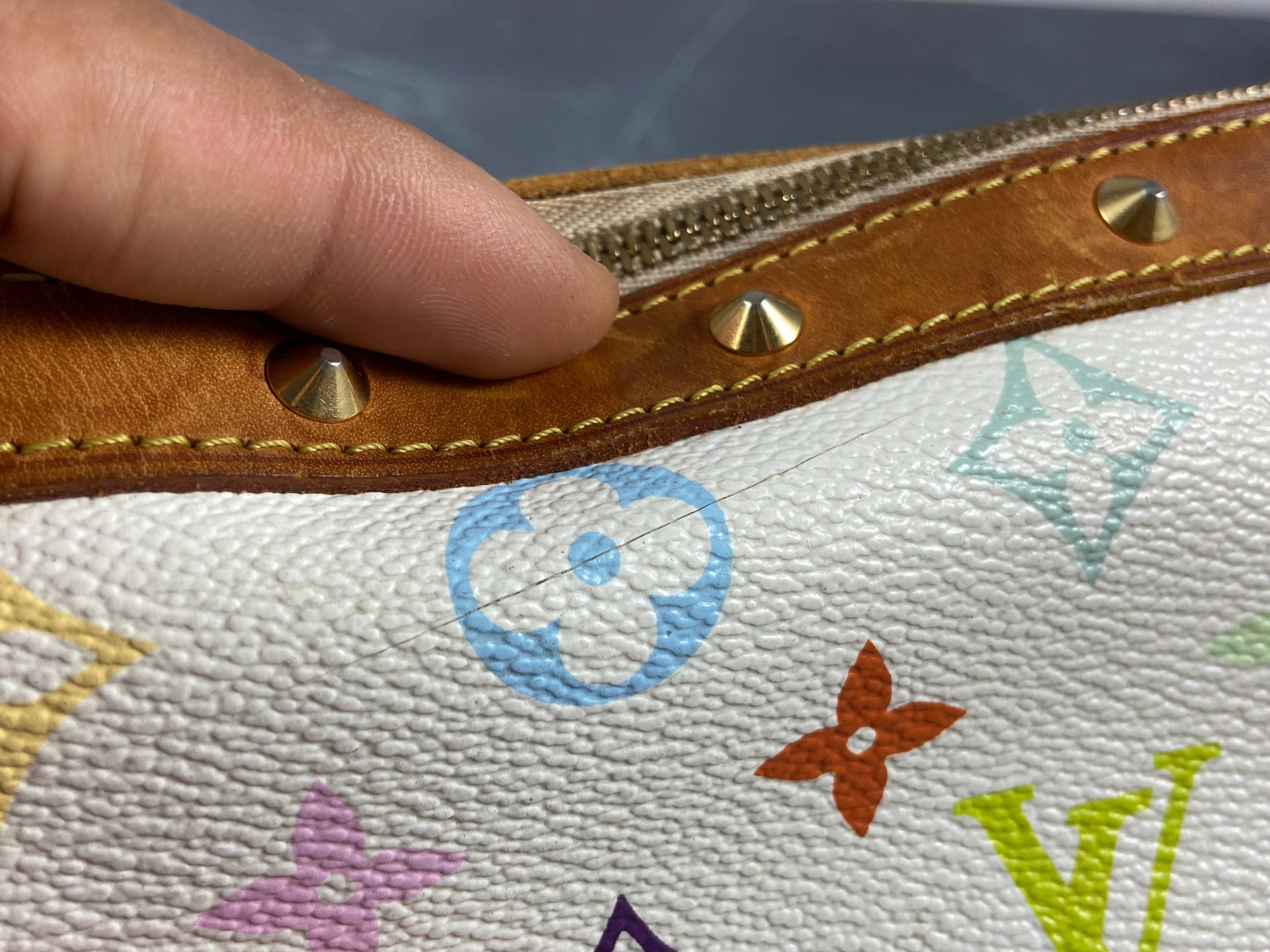 Louis Vuitton Takashi Murakami Multicolor Pochette Accessoires White