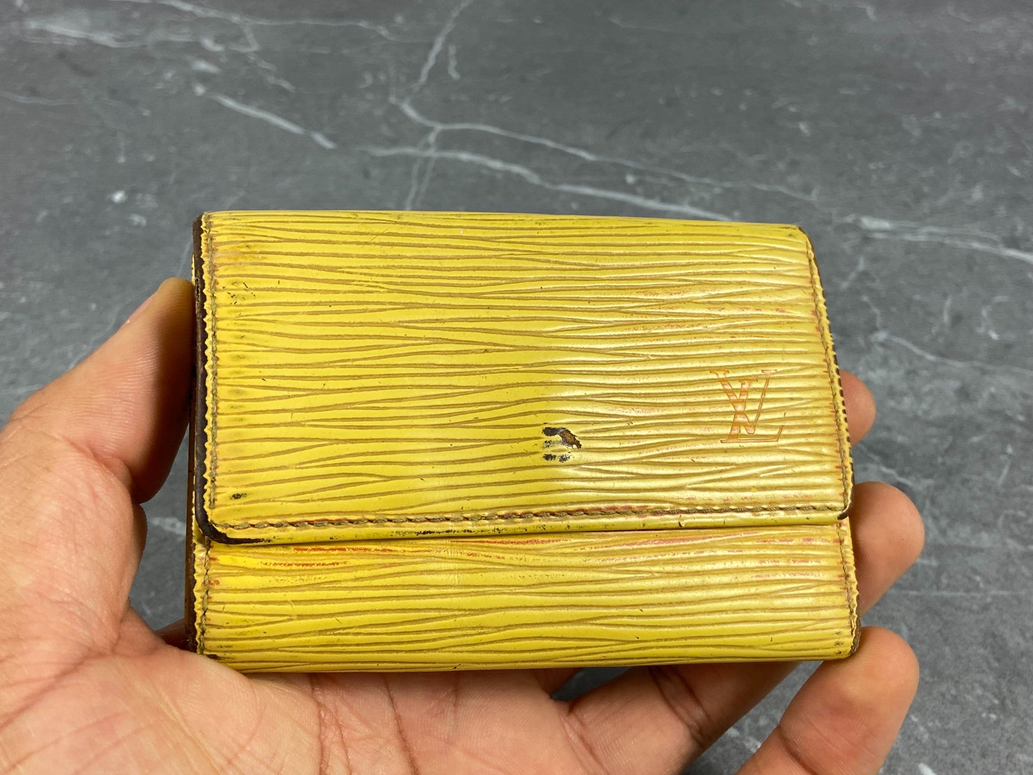 Louis Vuitton 5 Key Holder Yellow Epi Leather