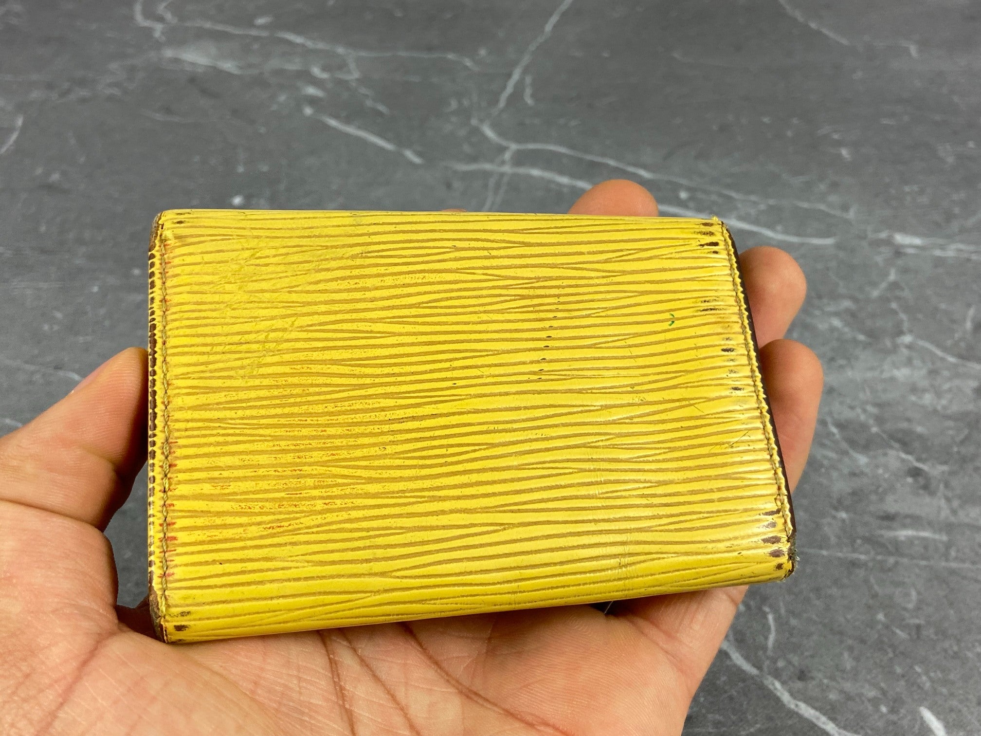 Louis Vuitton 5 Key Holder Yellow Epi Leather