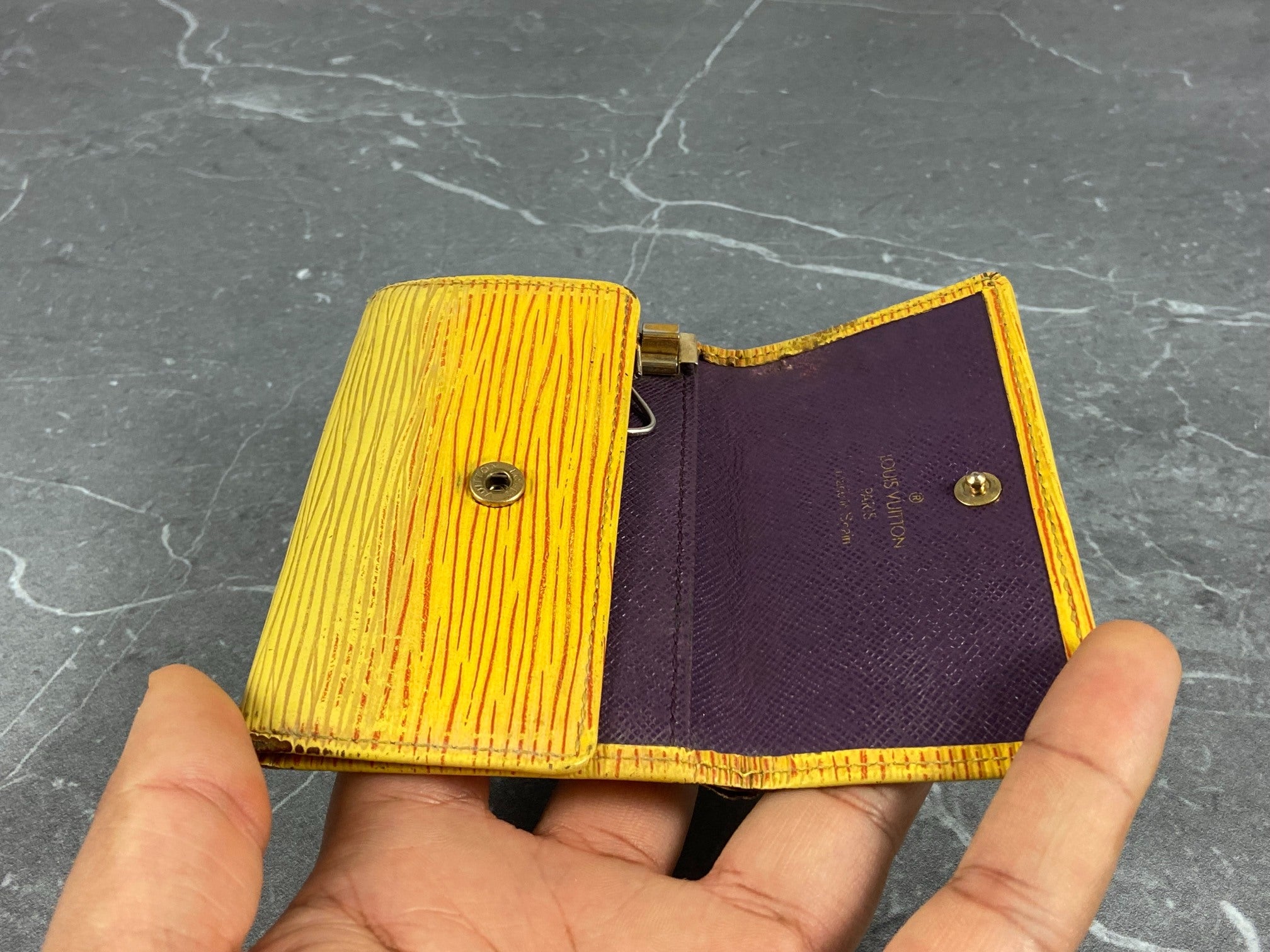 Louis Vuitton 5 Key Holder Yellow Epi Leather