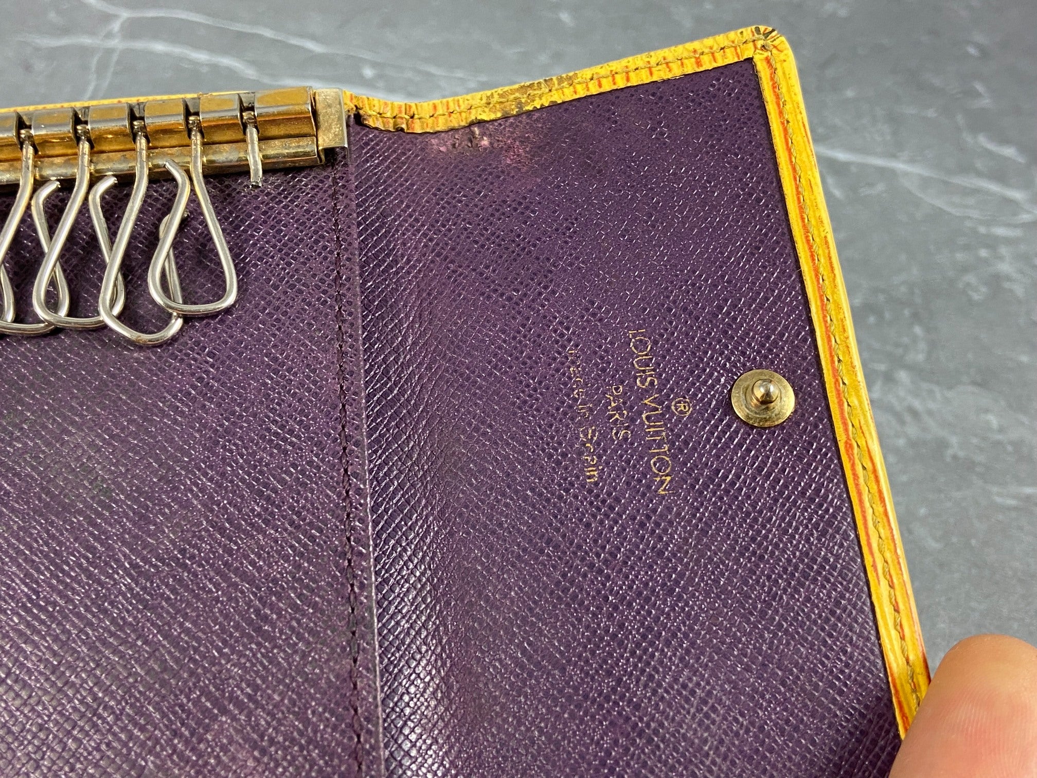 Louis Vuitton 5 Key Holder Yellow Epi Leather