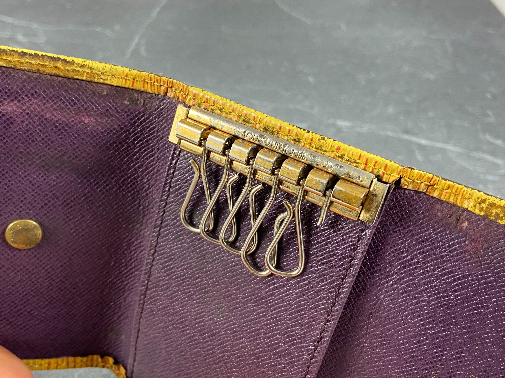 Louis Vuitton 5 Key Holder Yellow Epi Leather